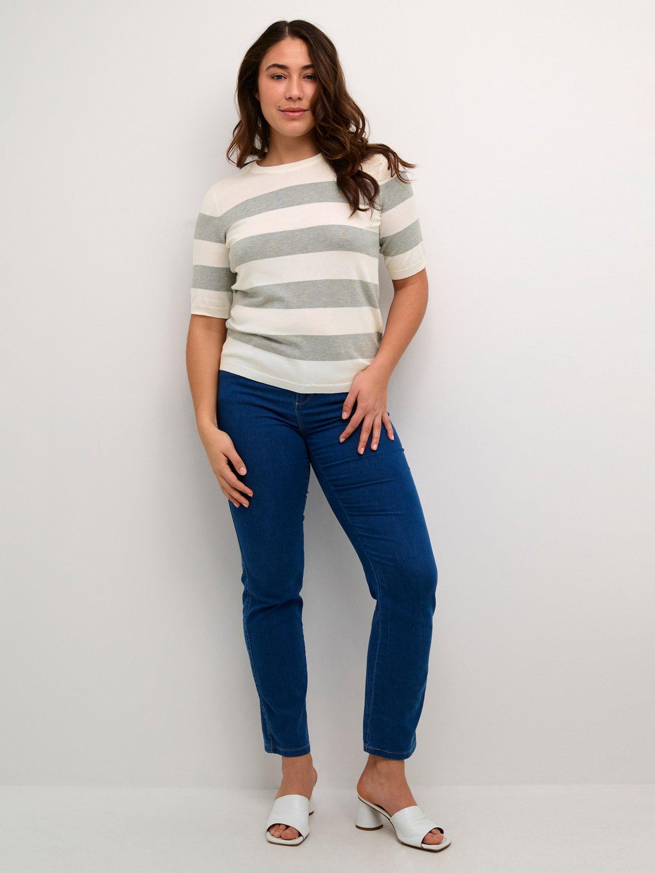  image of kaffe-lizza-striped-knit-multi