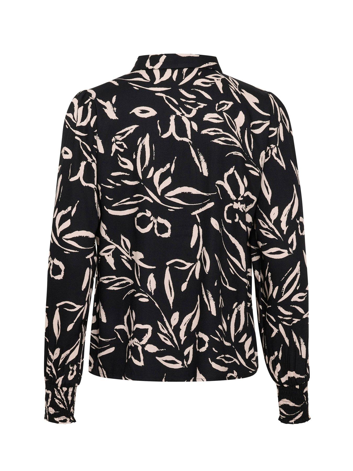  image of kaffe-forrest-floral-shirt-blacksand