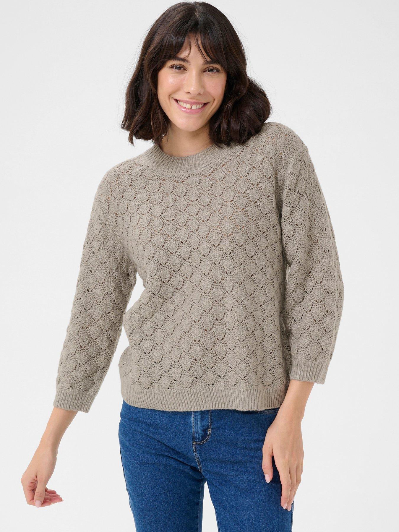  image of kaffe-kani-knit-pullover-grey