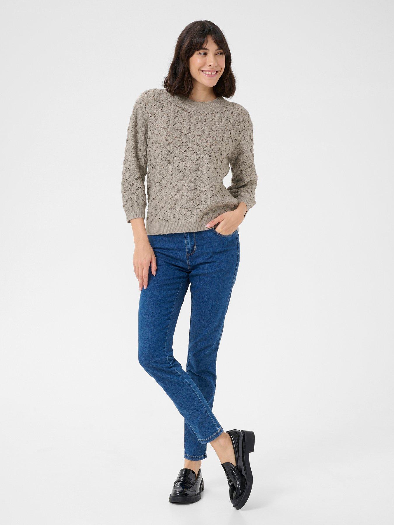  image of kaffe-kani-knit-pullover-grey