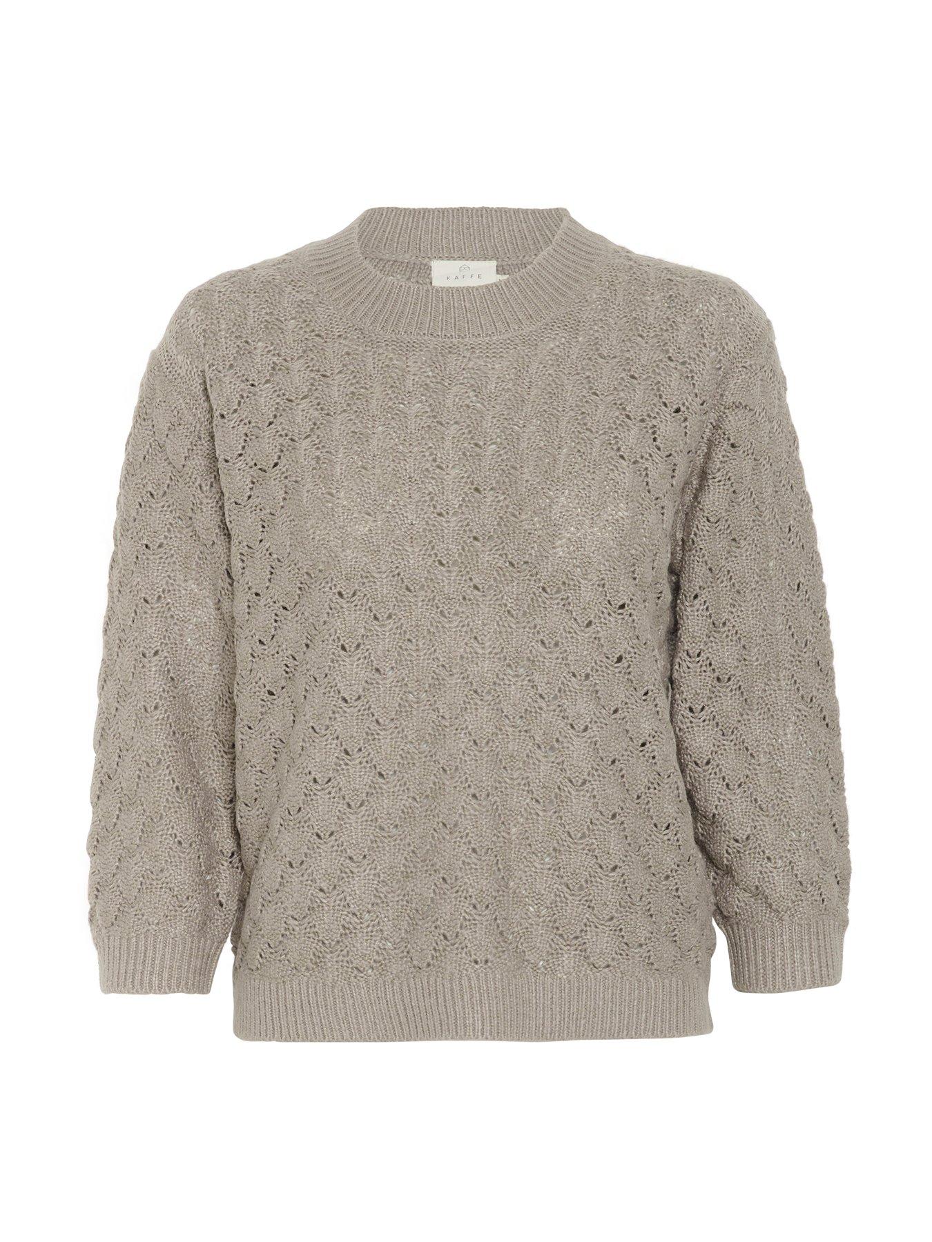  image of kaffe-kani-knit-pullover-grey