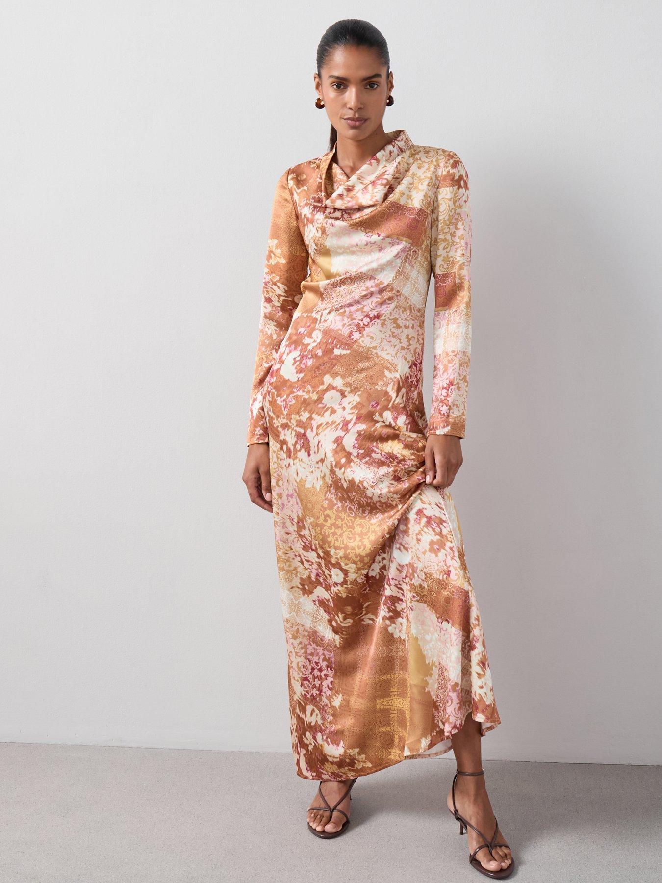 undefined Cut About Print Cowl Maxi Dress - Multi