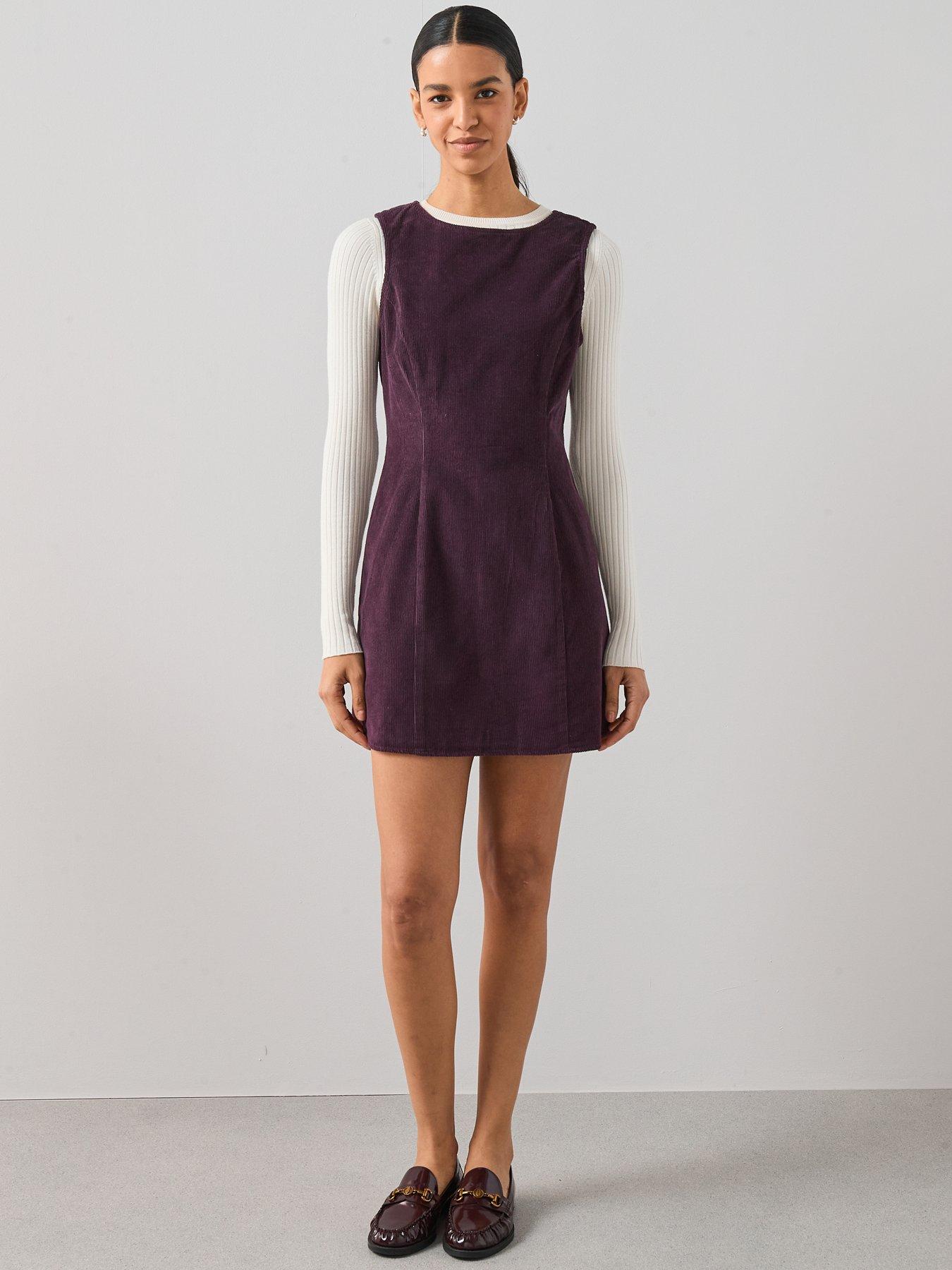 Image 3 of 6 of The Very Collection Cord Mini Shift Dress - Pink