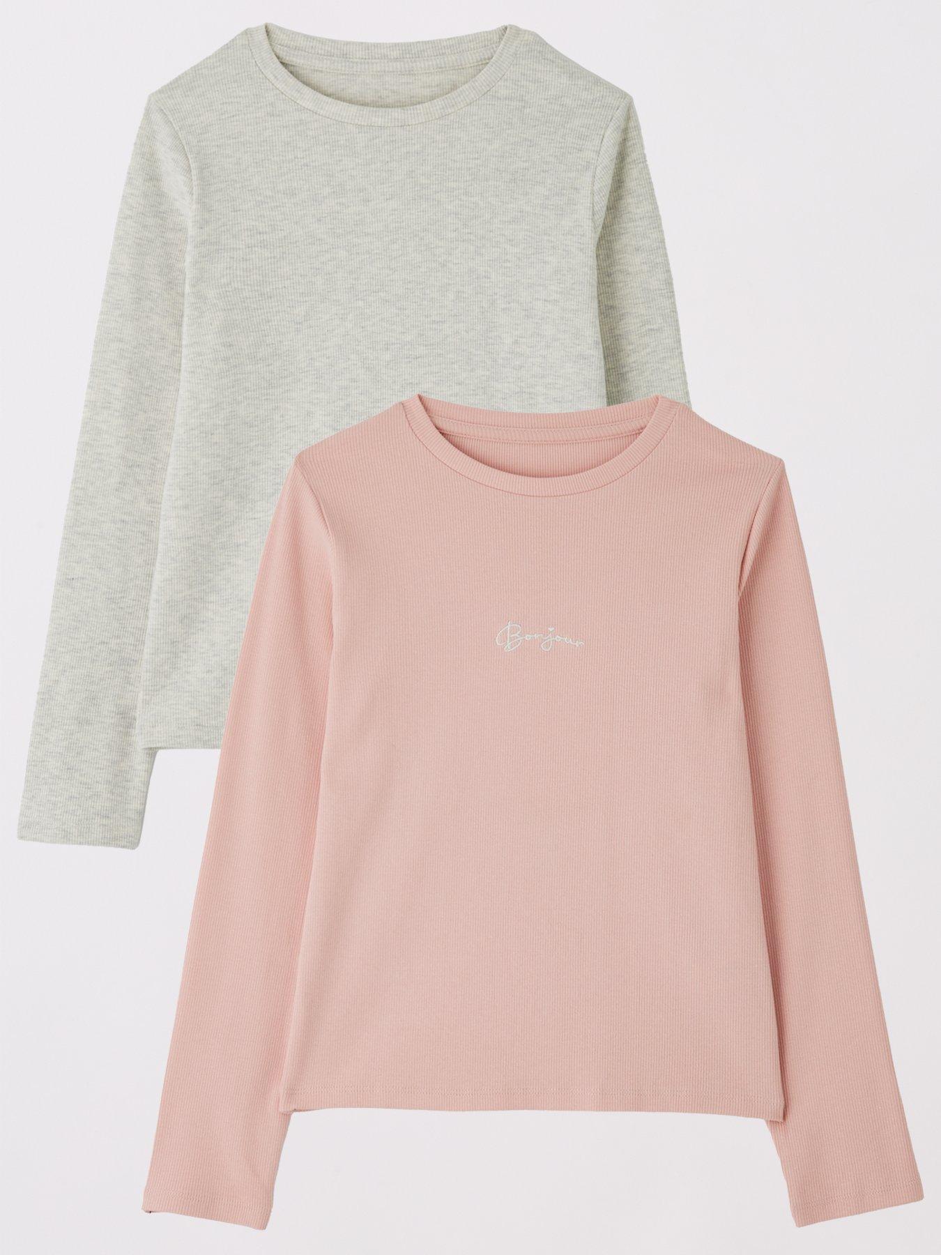 Image 1 of 5 of V by Very Girls 2 Long Sleeve Pack Tops - Multi