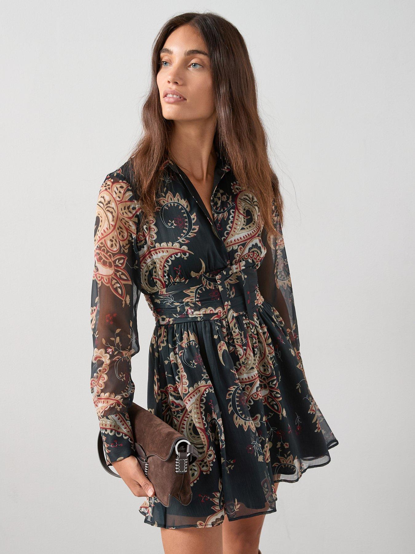 undefined Printed Mini Shirt Dress - Print