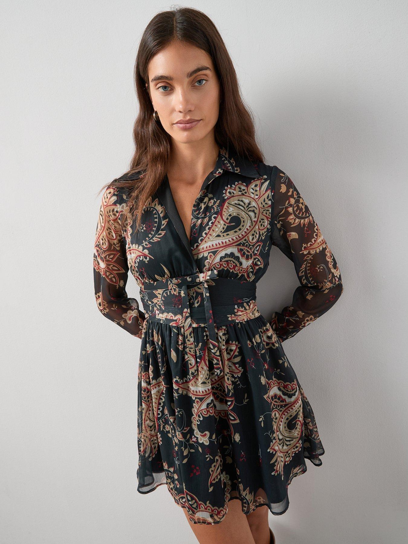 Image 5 of 7 of The Very Collection Printed Mini Shirt Dress - Print