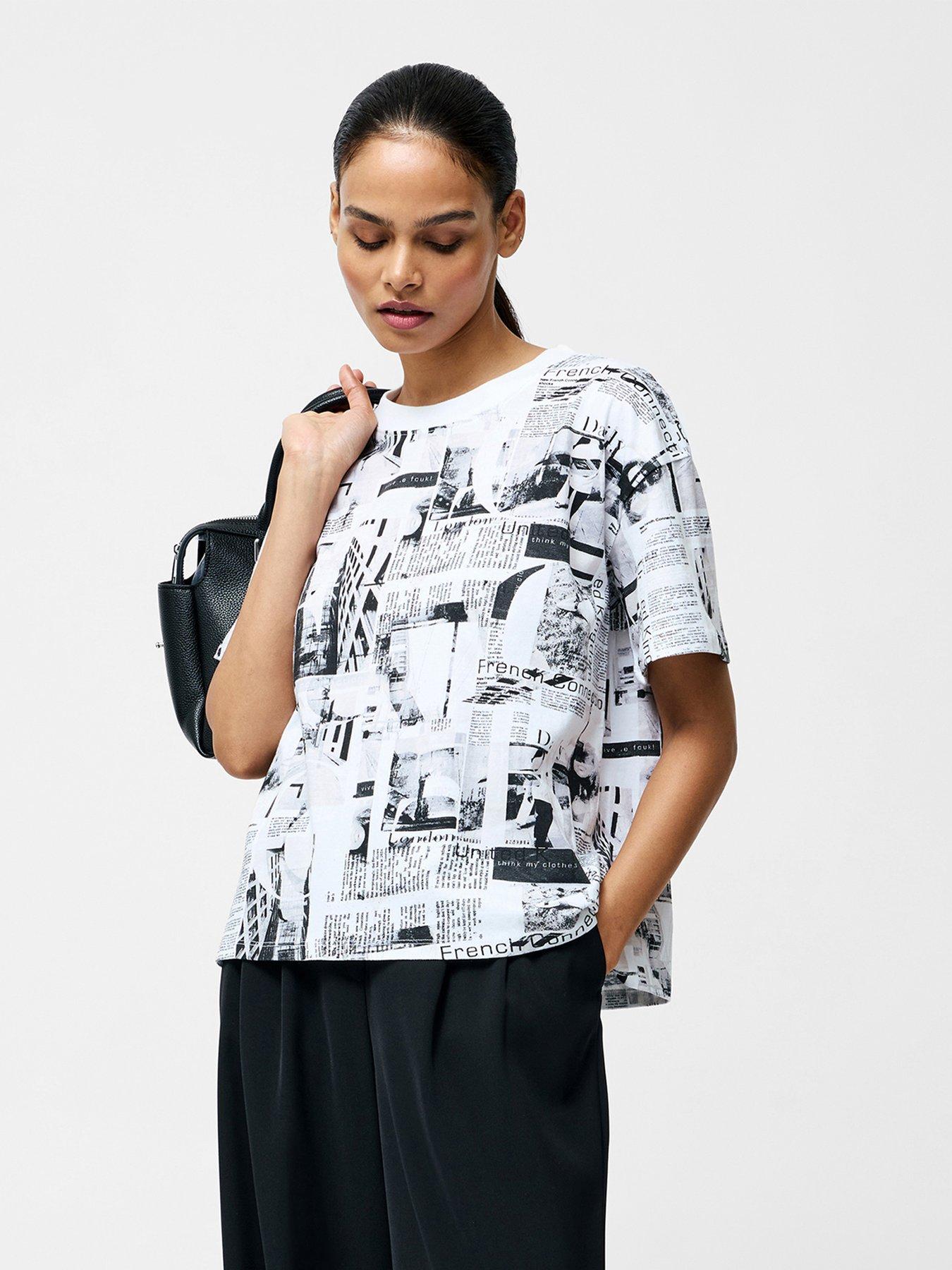 undefined Cotton Graphic Print Oversized Short Sleeve T-Shirt