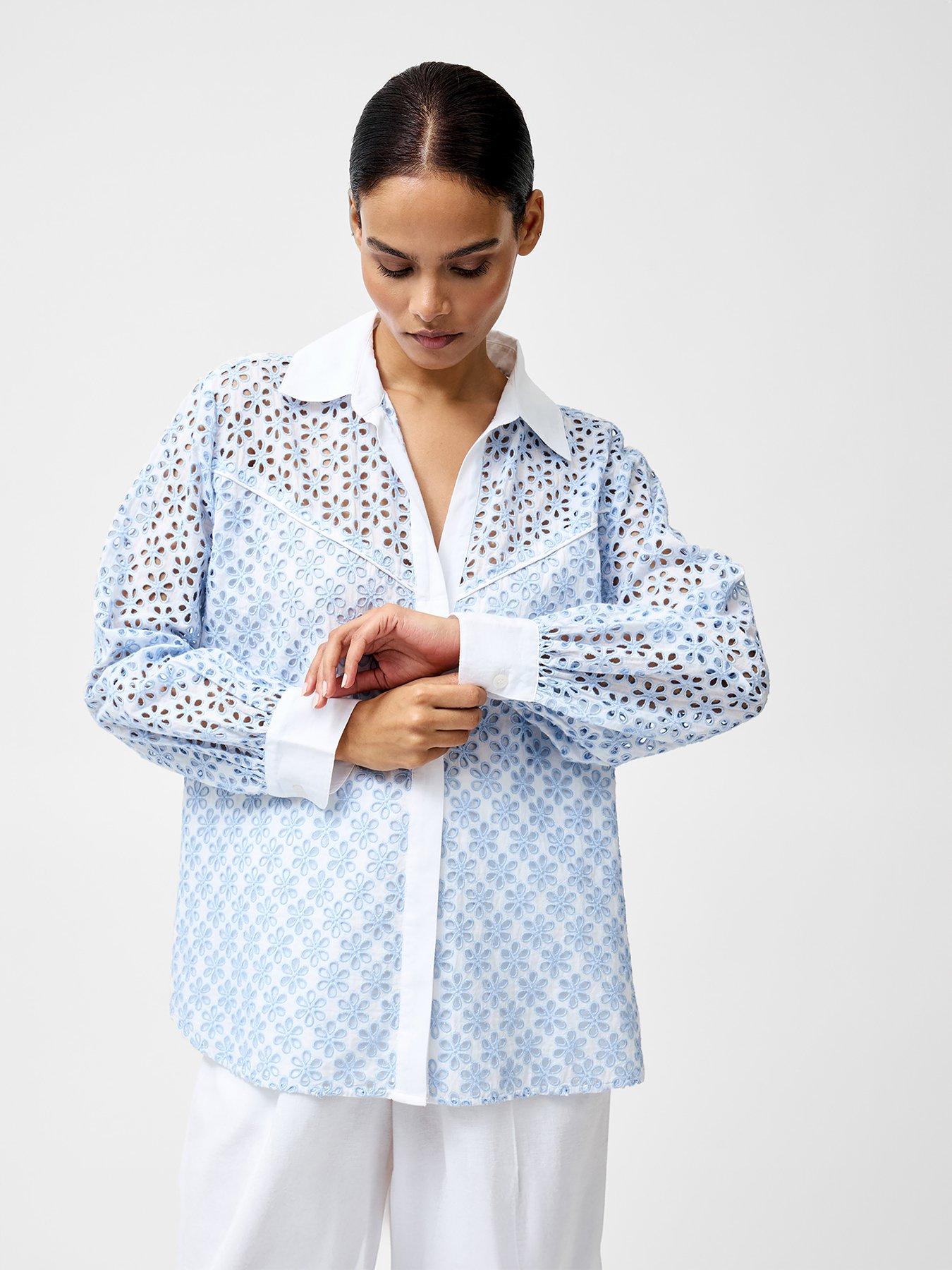 french-connection-cotton-floral-embroidered-button-up-shirt