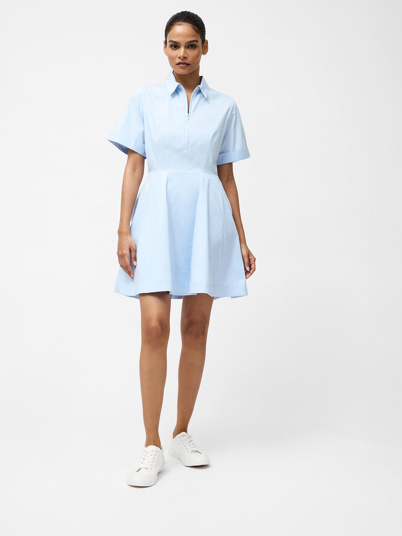 french-connection-cotton-poplin-stretch-mini-a-line-relaxed-fit-shirt-dress