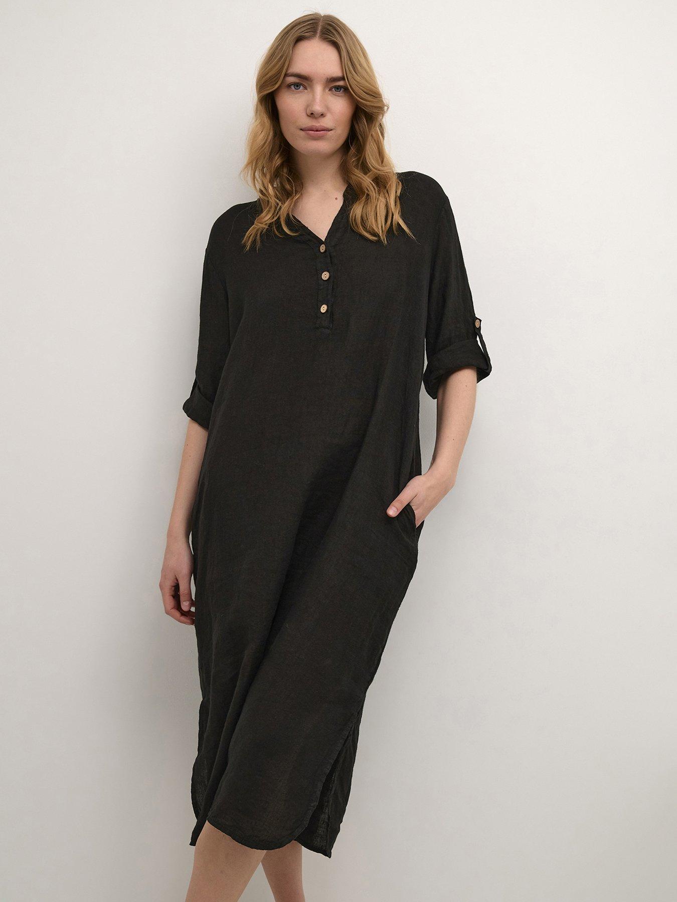 cream-bellis-kaftan-dress-black