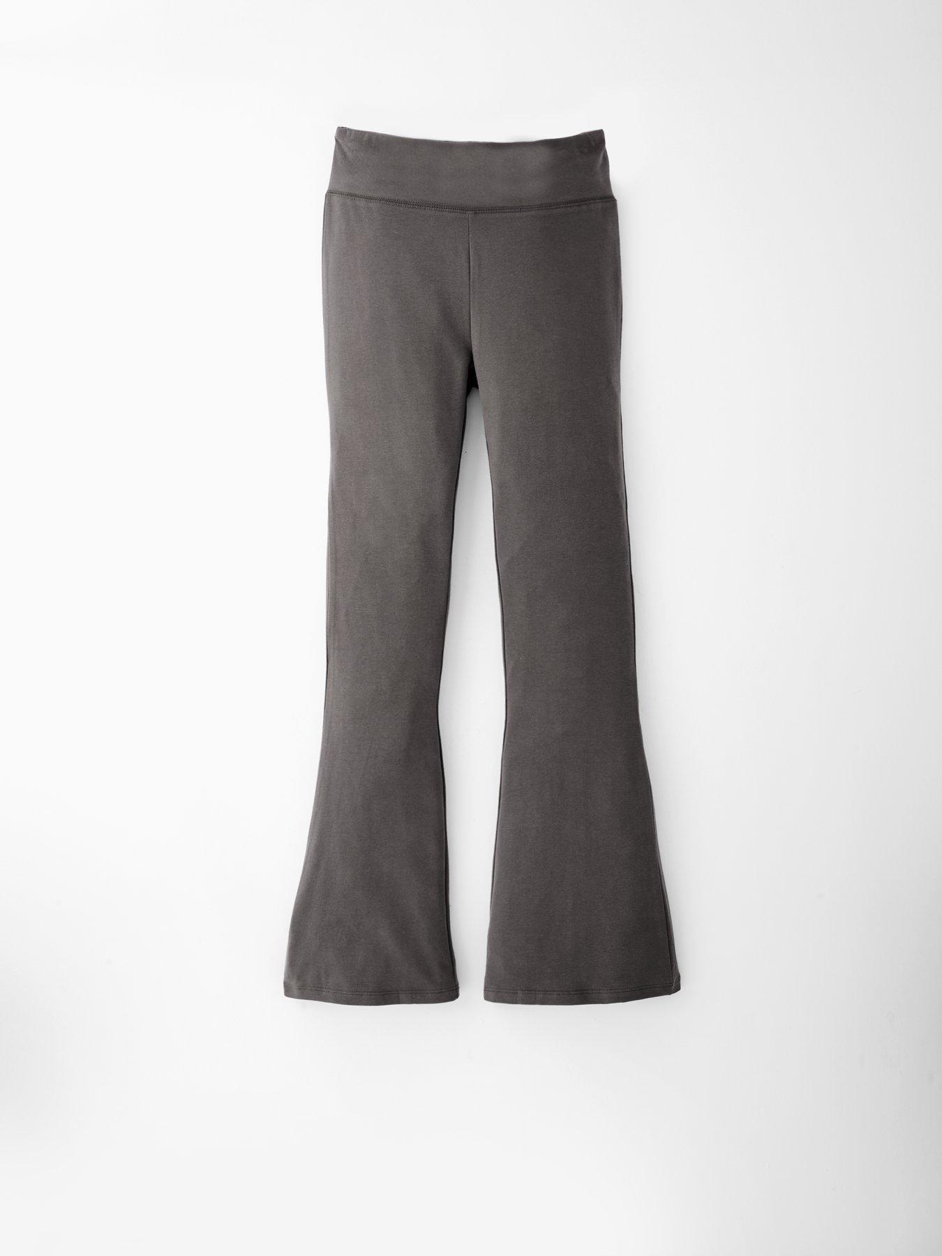 undefined Girls Flare Cotton Leggings - Dark Grey
