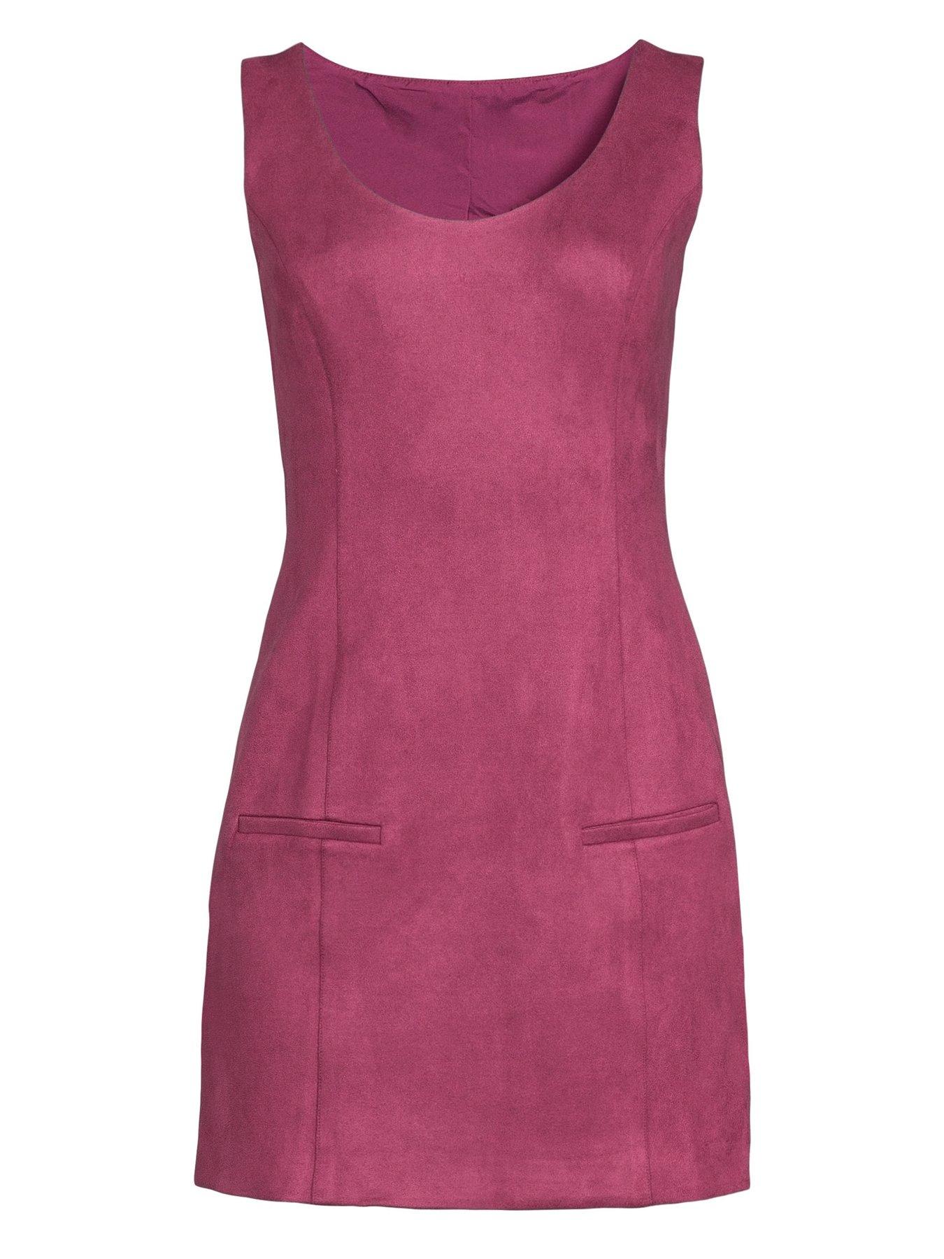 Image 7 of 7 of The Very Collection Faux Suede Mini Shift Dress Plum
