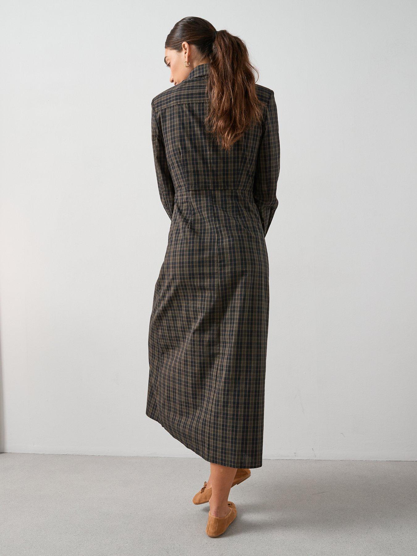 Image 2 of 7 of The Very Collection Checked Midi Shirt Dress - Print