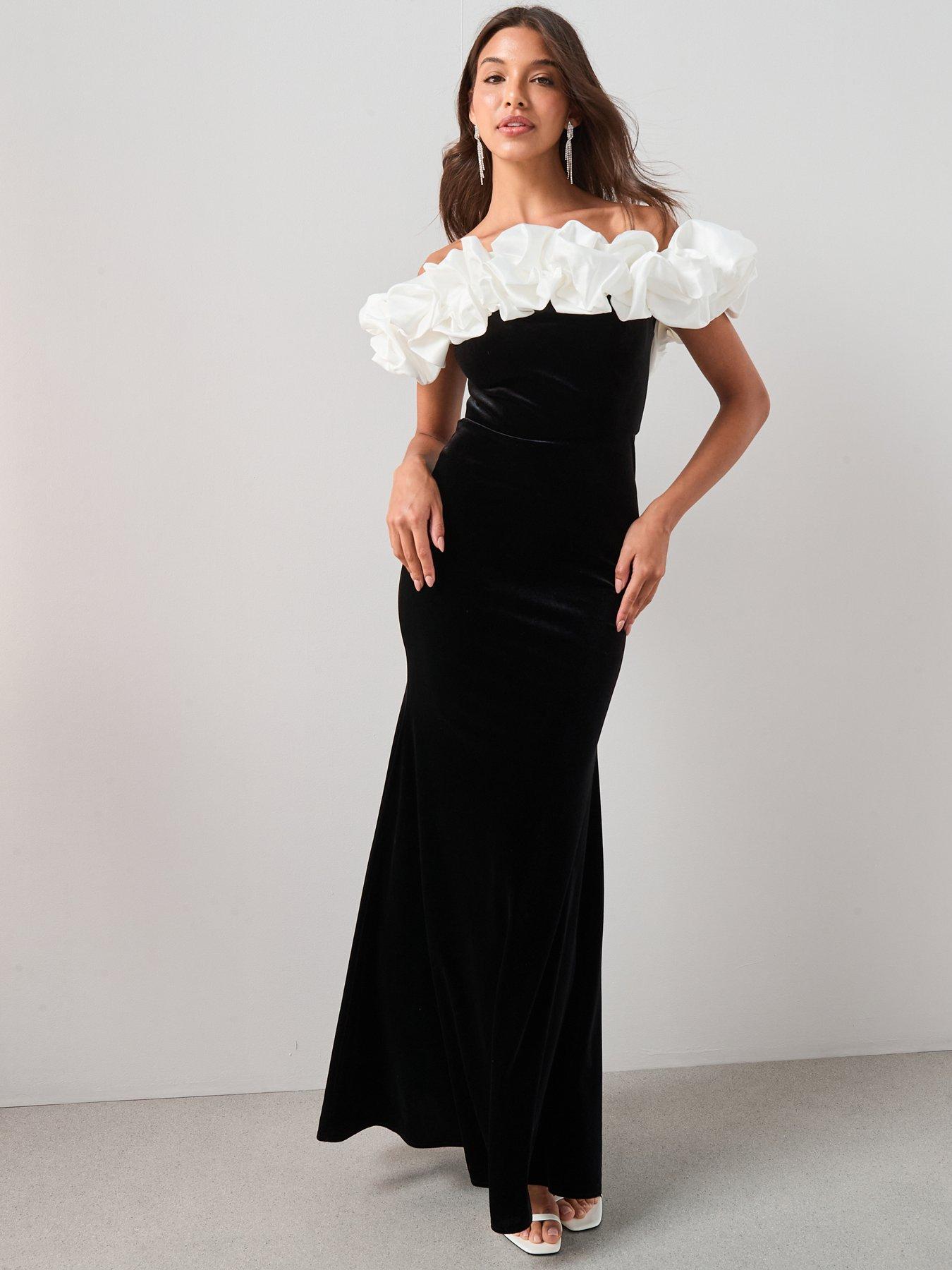 the-very-collection-ruffle-velvet-maxi-dress-black