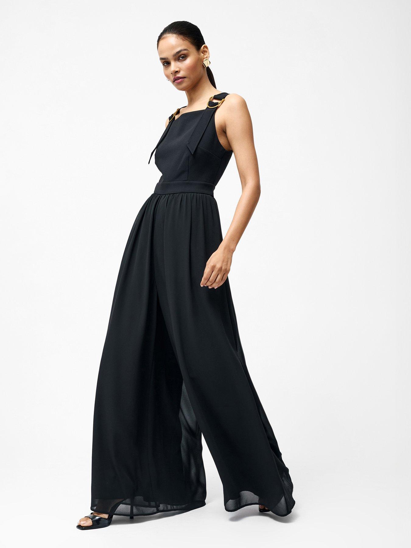 undefined Sleeveless Wide Leg Sheer Jumpsuit