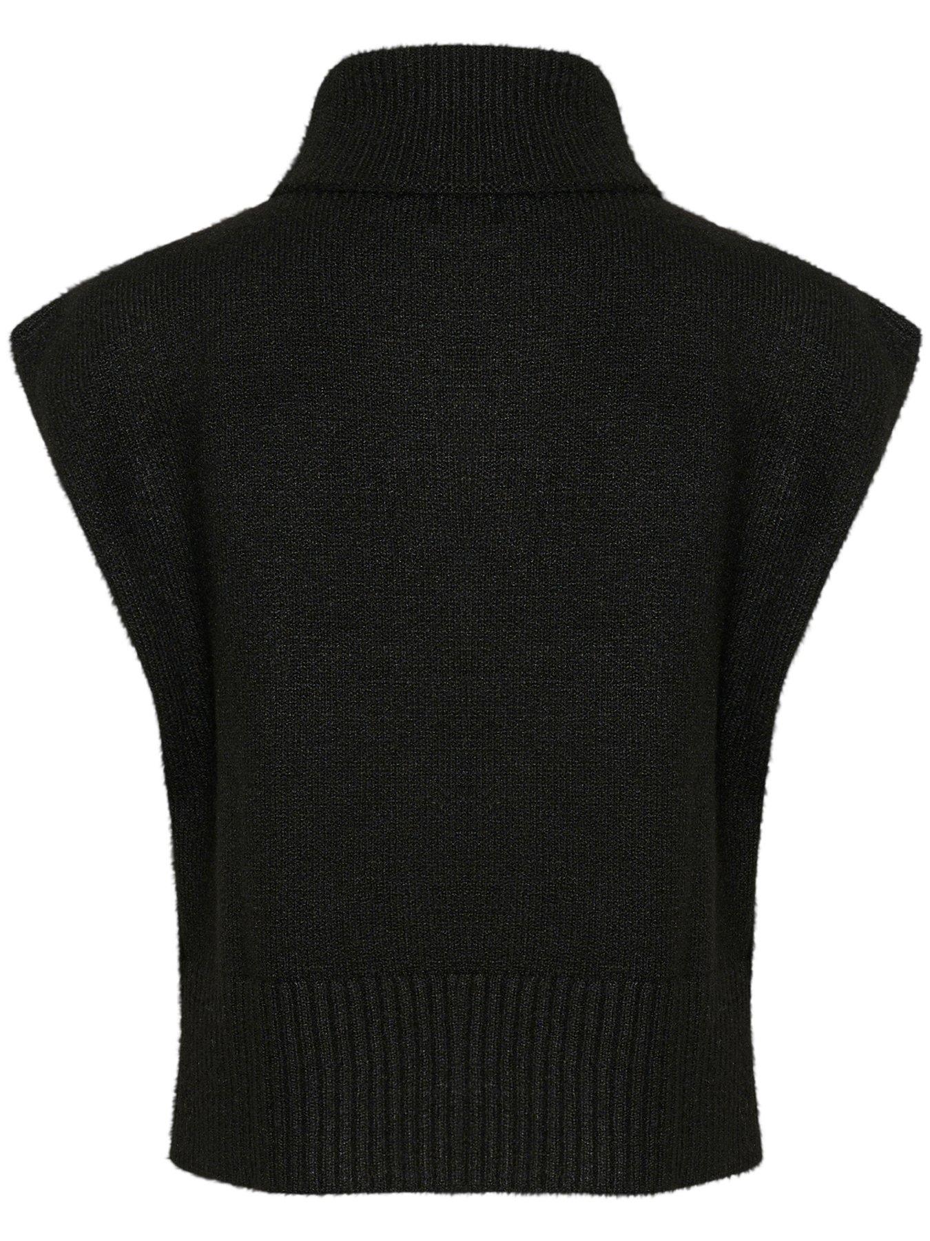  image of cream-ginger-slipover-sleeveless-jumper-black