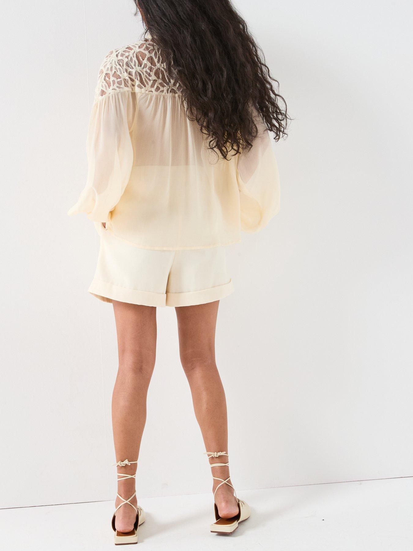 Image 6 of 6 of V by Very Cutwork Floaty Blouse - Cream