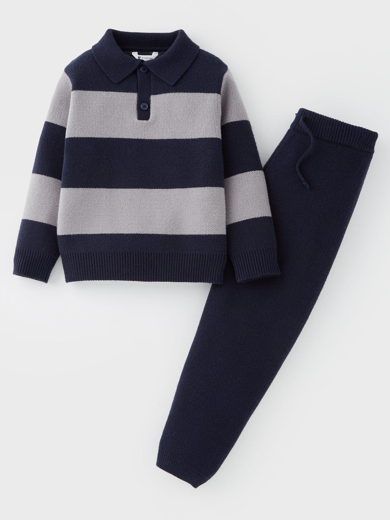 Image 1 of 4 of Mini V by Very Boys Knitted Hoodie And Joggers Set - Multi