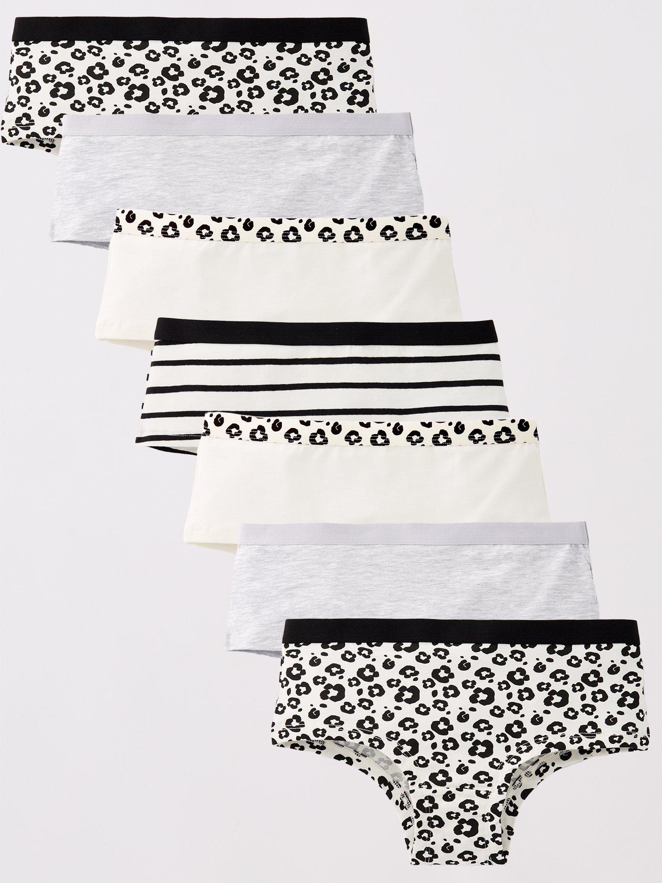 The Very Collection Girls 7 Pack Mono Print Briefs - Multi