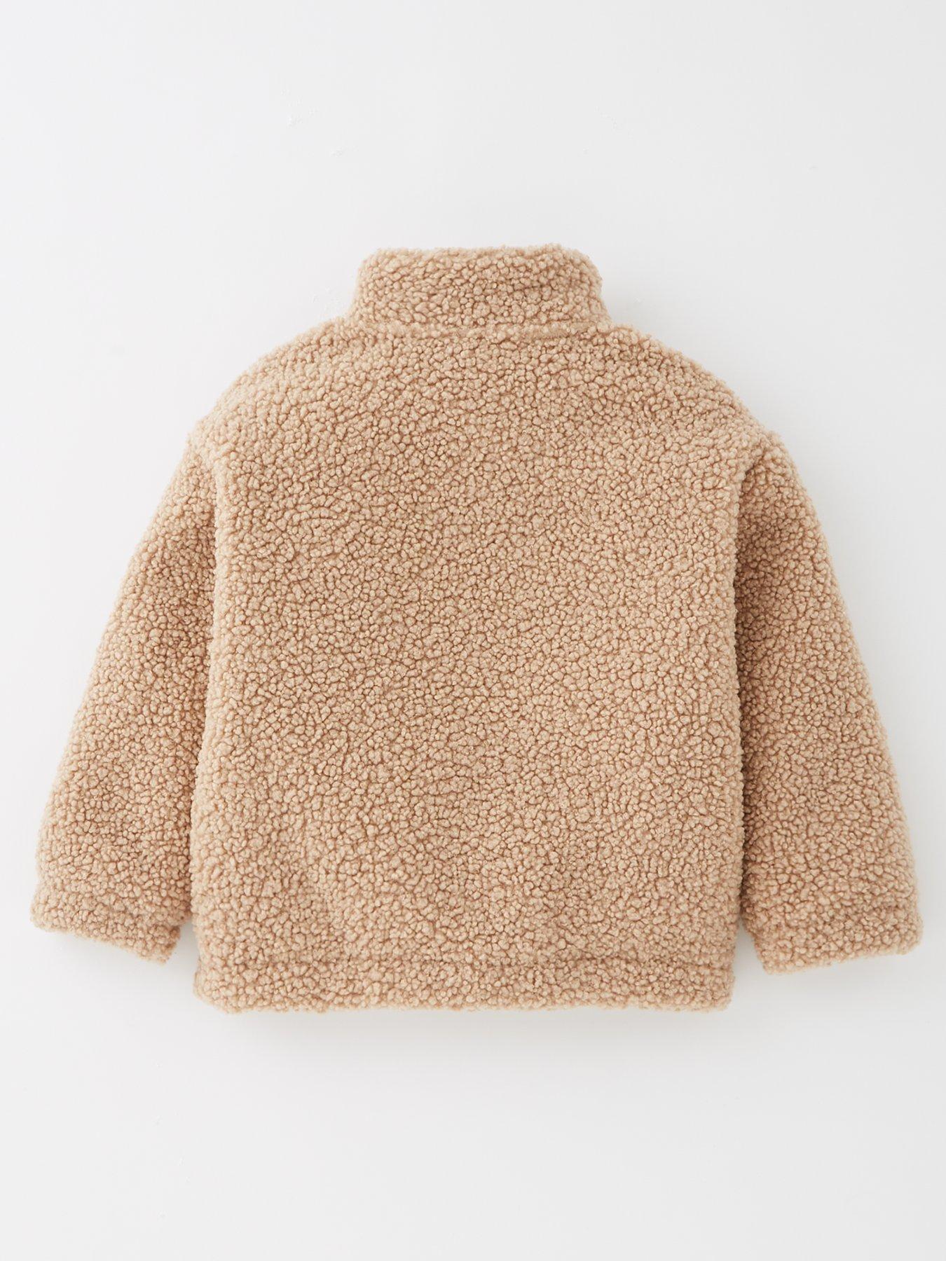 Image 2 of 4 of Mini V by Very Boys Borg Funnel Neck Zip Up Jacket - Brown