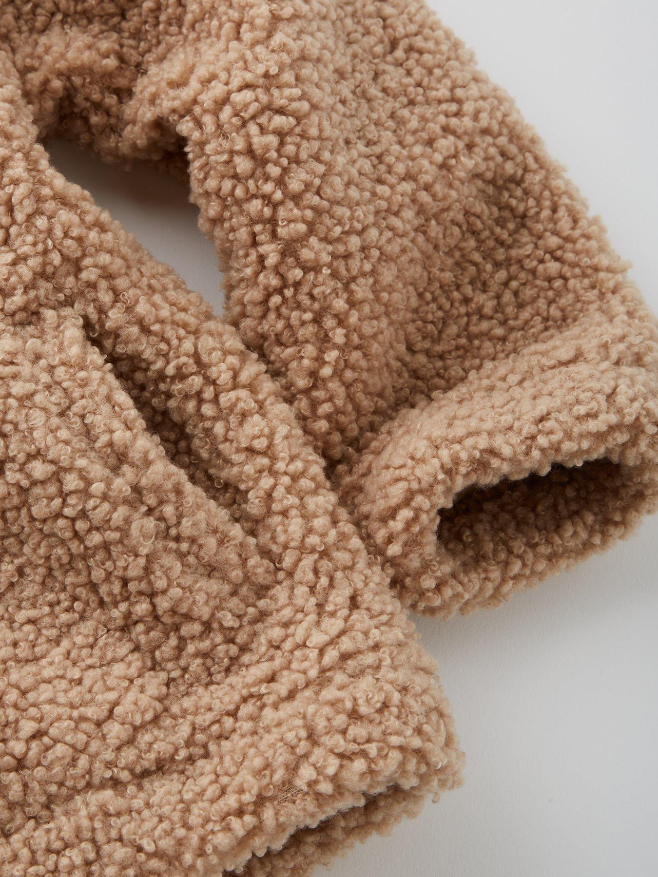 Image 3 of 4 of Mini V by Very Boys Borg Funnel Neck Zip Up Jacket - Brown