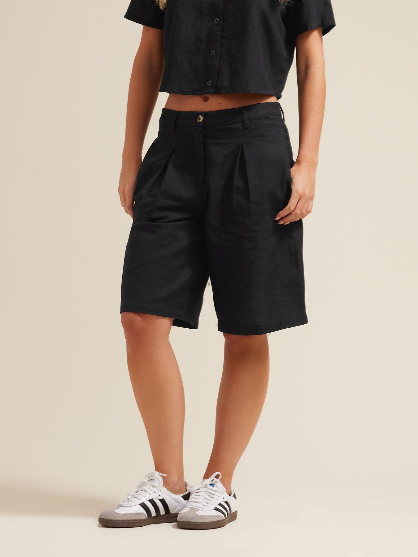 undefined Knee Length Short - Black