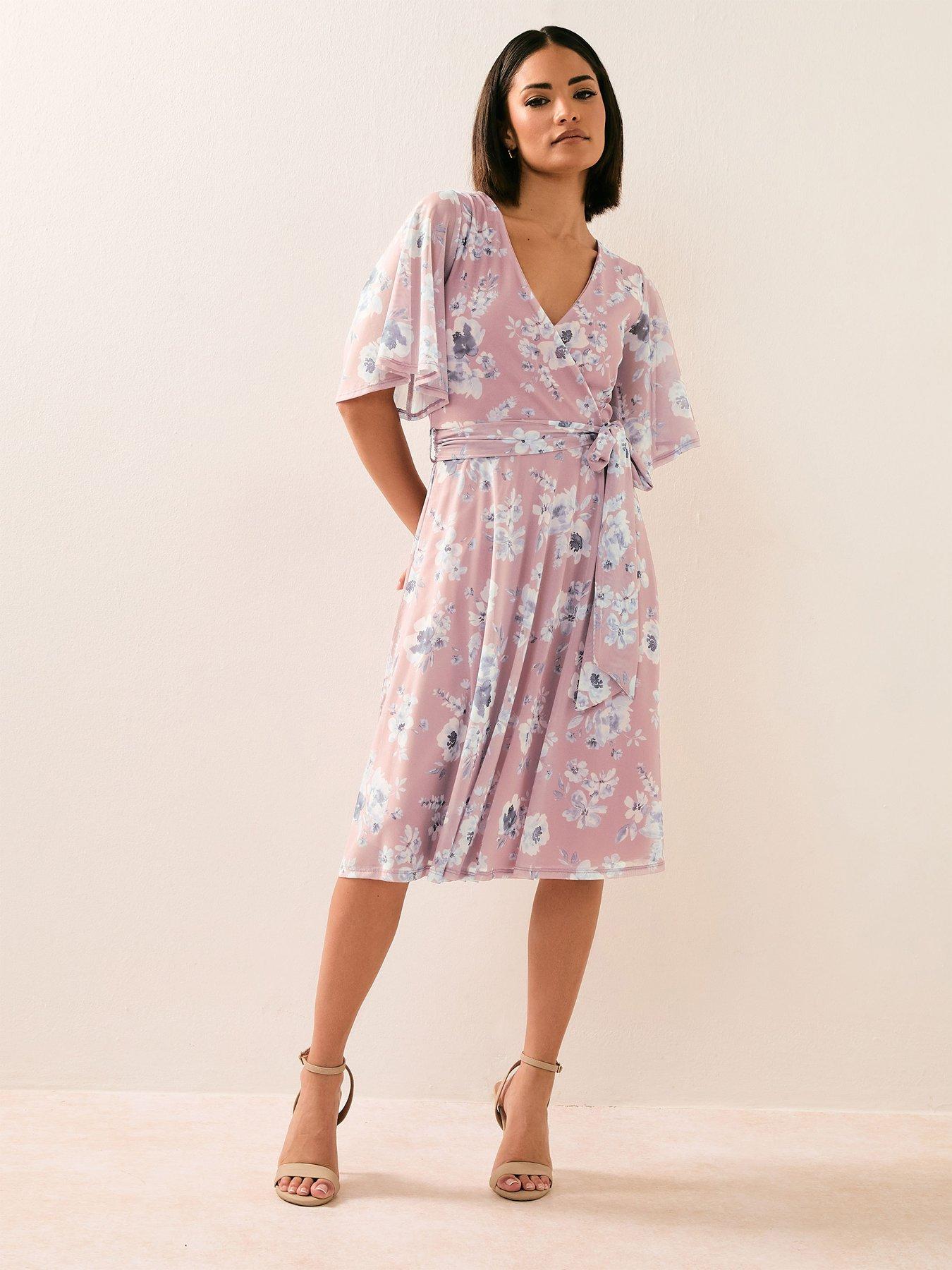  image of pixiegirl-floral-mesh-wrap-midi-dress
