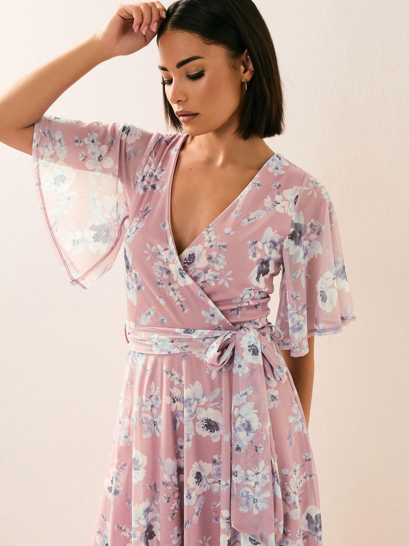  image of pixiegirl-floral-mesh-wrap-midi-dress
