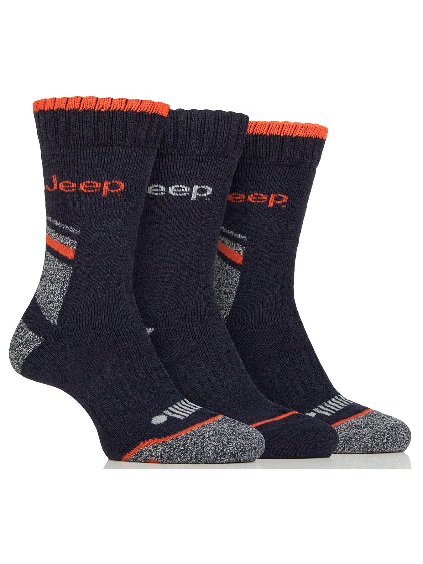  image of sockshop-jeep-poly-workwear-boot-crew-socks-3-pack-navy