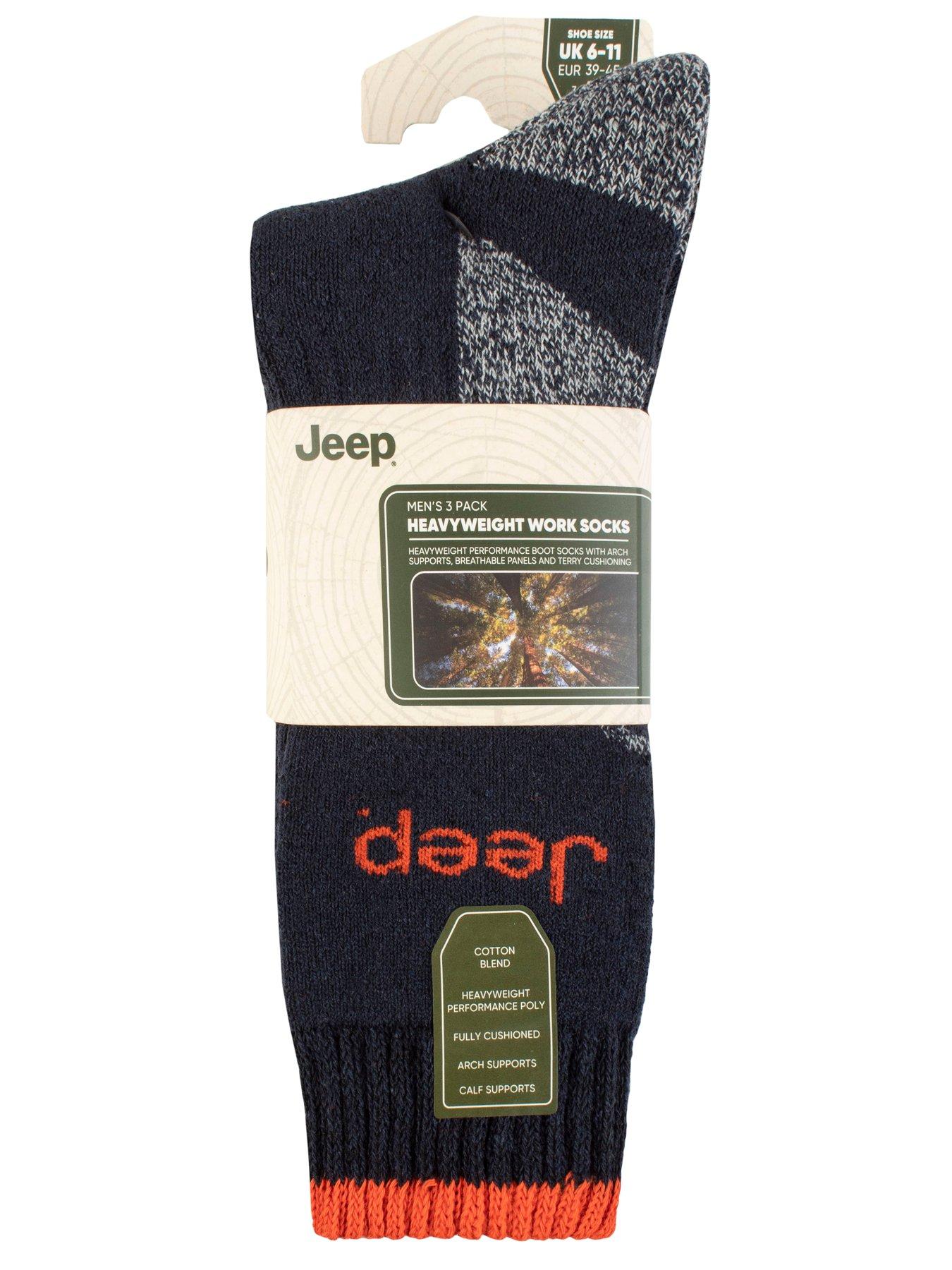 Image 2 of 2 of Jeep Poly Workwear Boot Crew Socks 3 Pack - Navy