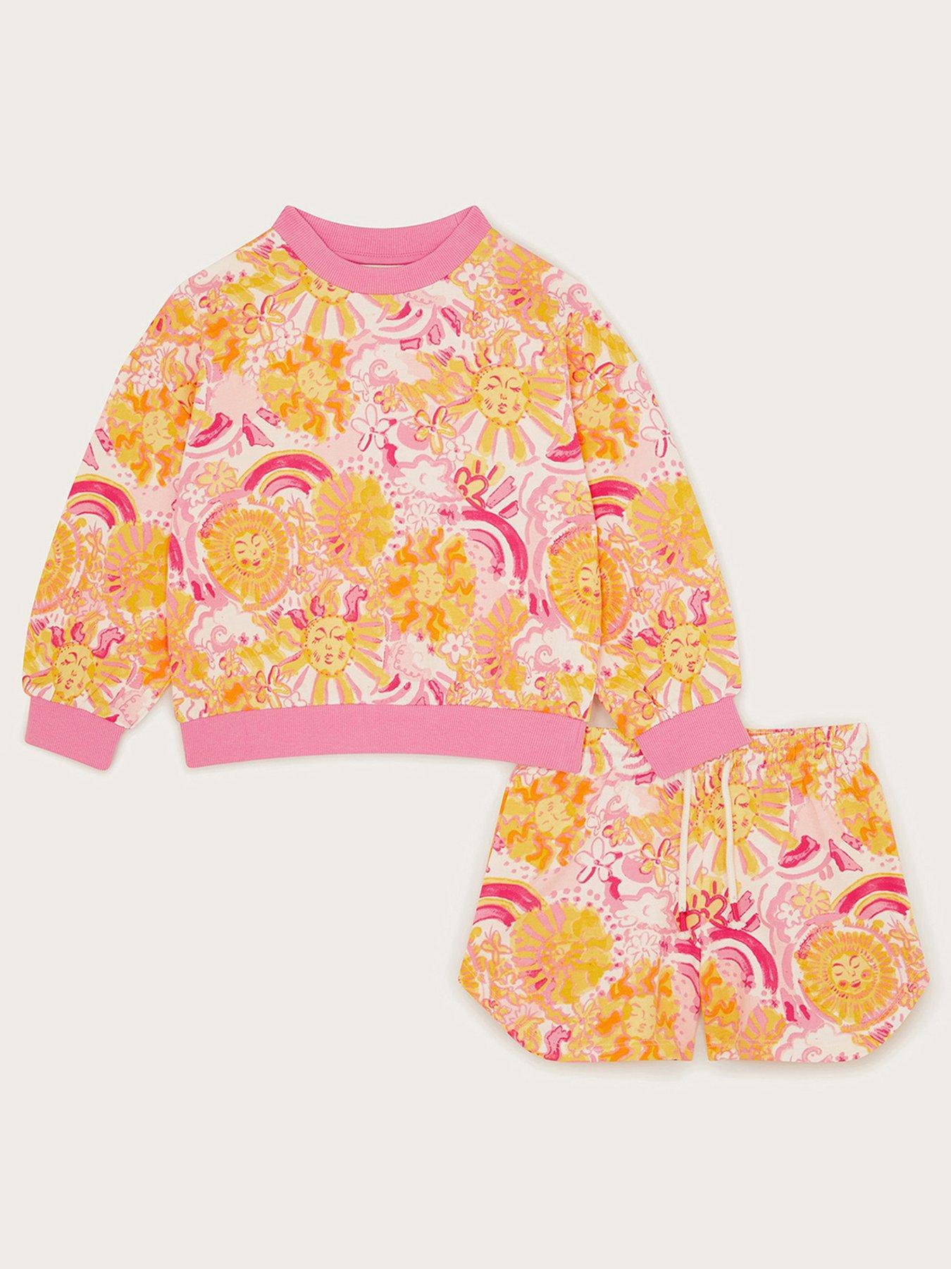 monsoon-girls-sun-print-sweat-and-short-set-pink
