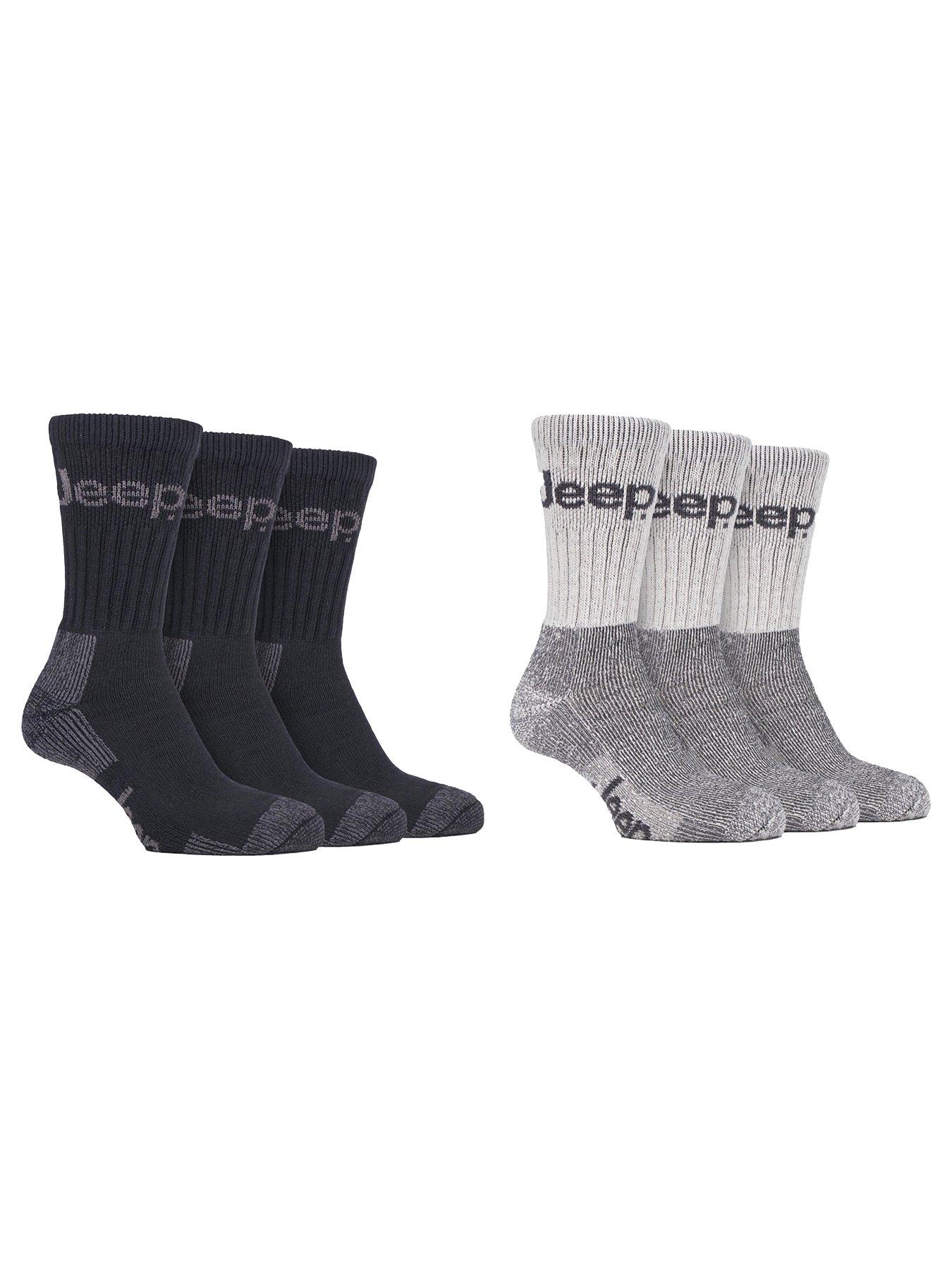 Sockshop Jeep Luxury Terrain Boot Crew Socks 6 Pack - Black/Multi