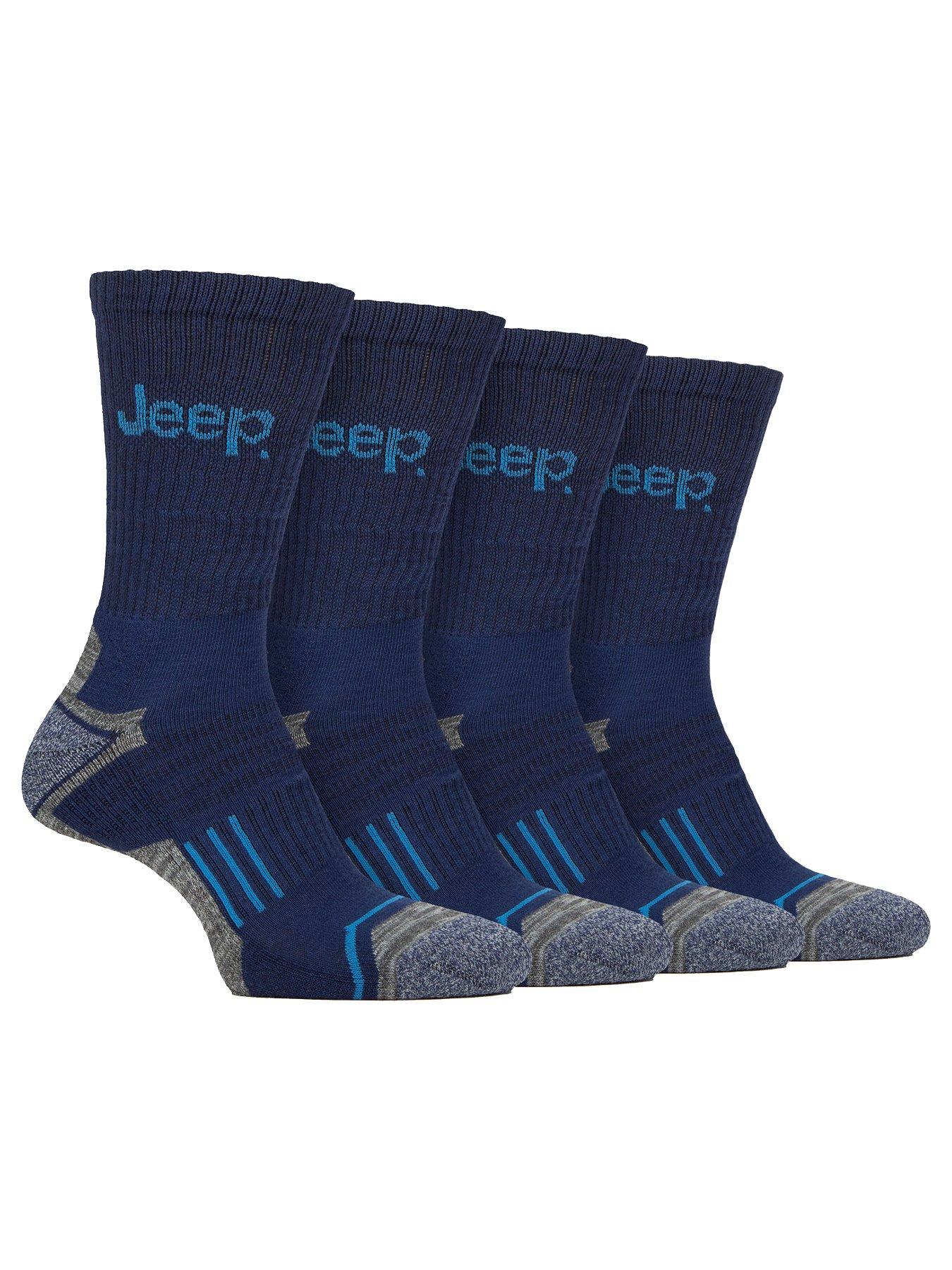  image of sockshop-jeep-tech-performance-crew-sports-socks-4-pack-navy