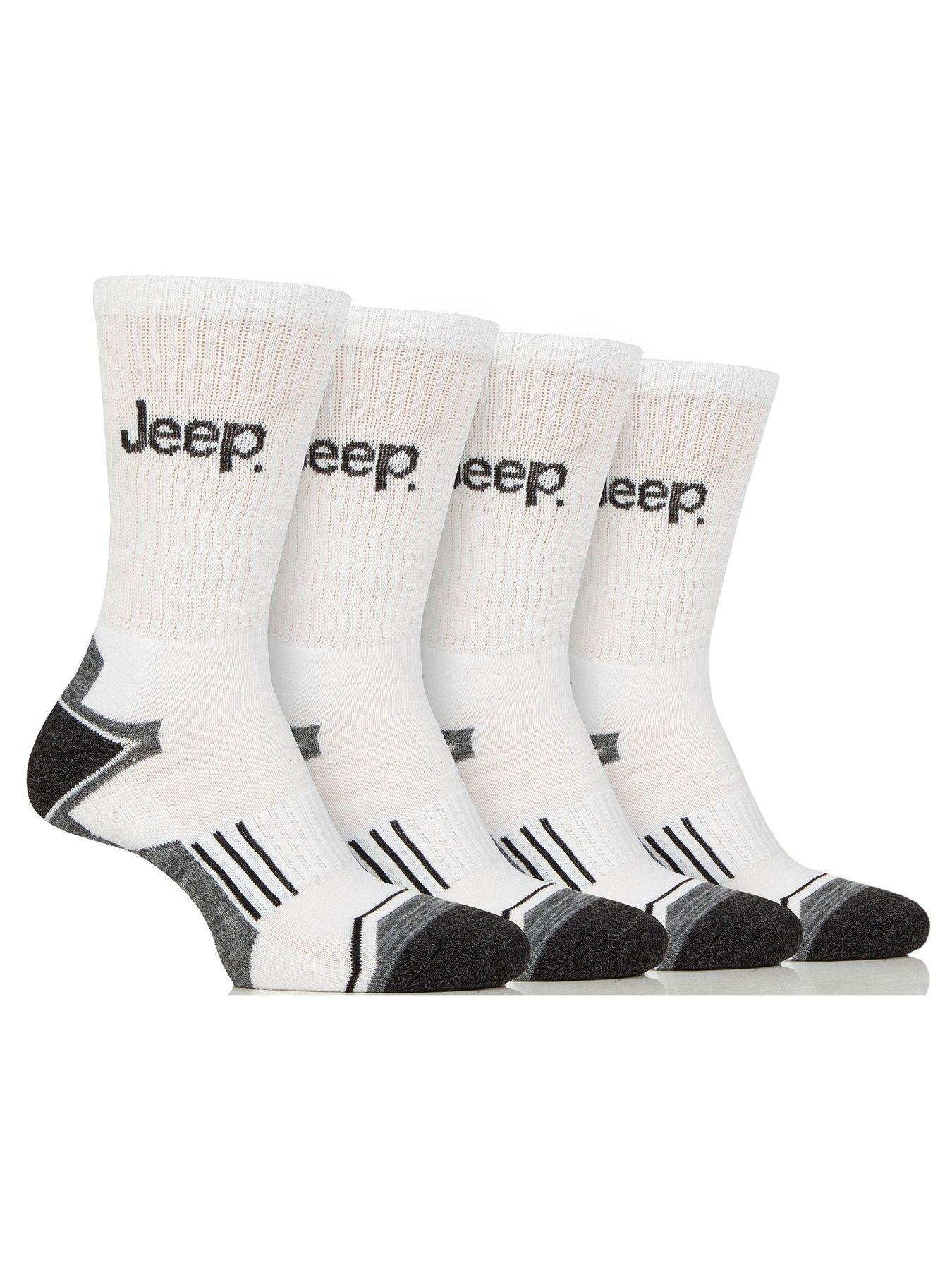 Image 1 of 2 of Jeep Tech Performance Crew Sports Socks 4 Pack - White