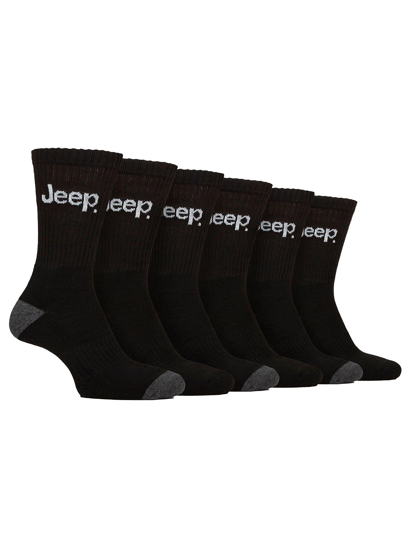 undefined Jeep Sports Crew Socks 6 Pack - Black