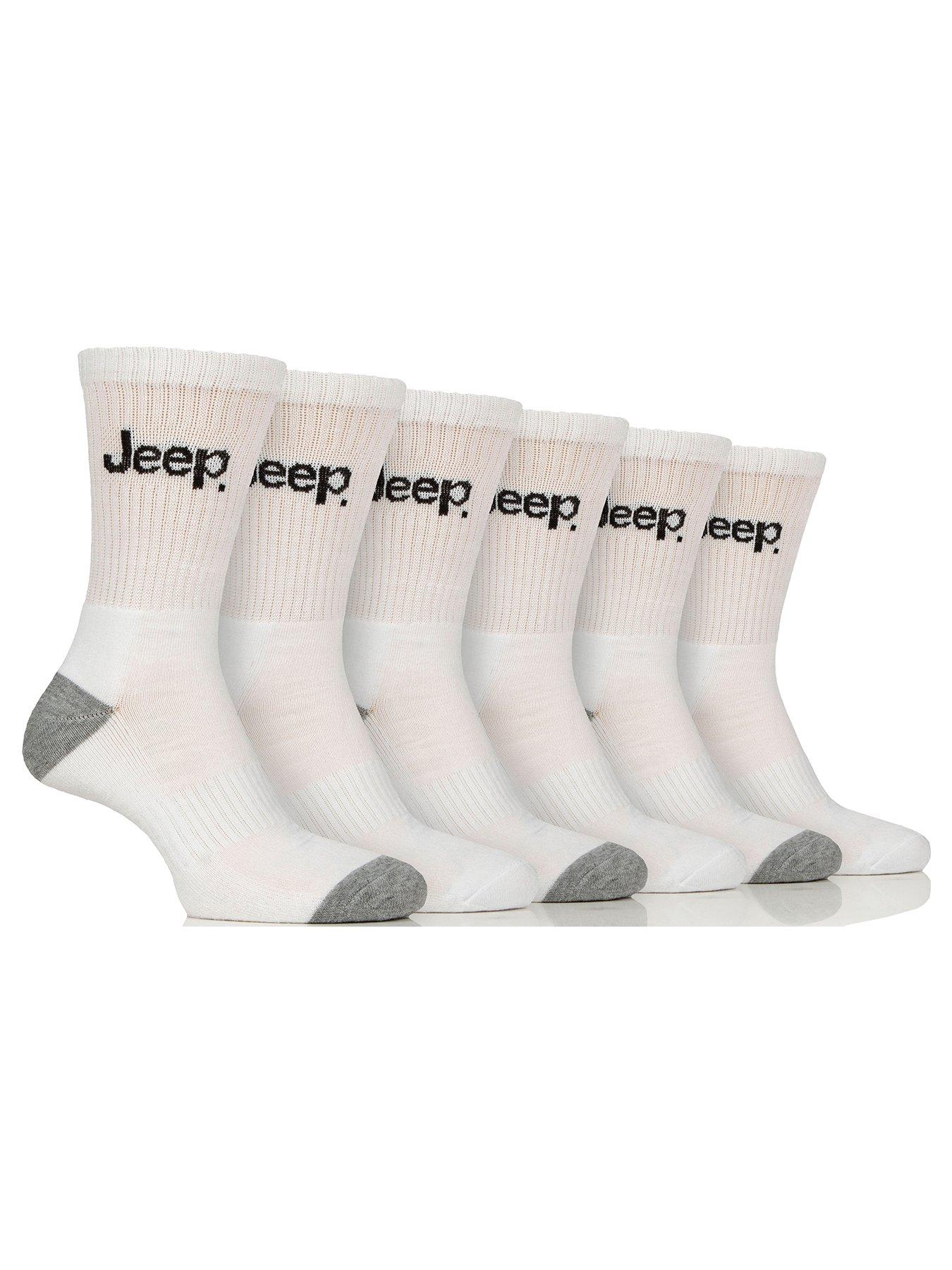 undefined Jeep Sports Crew Socks 6 Pack - White
