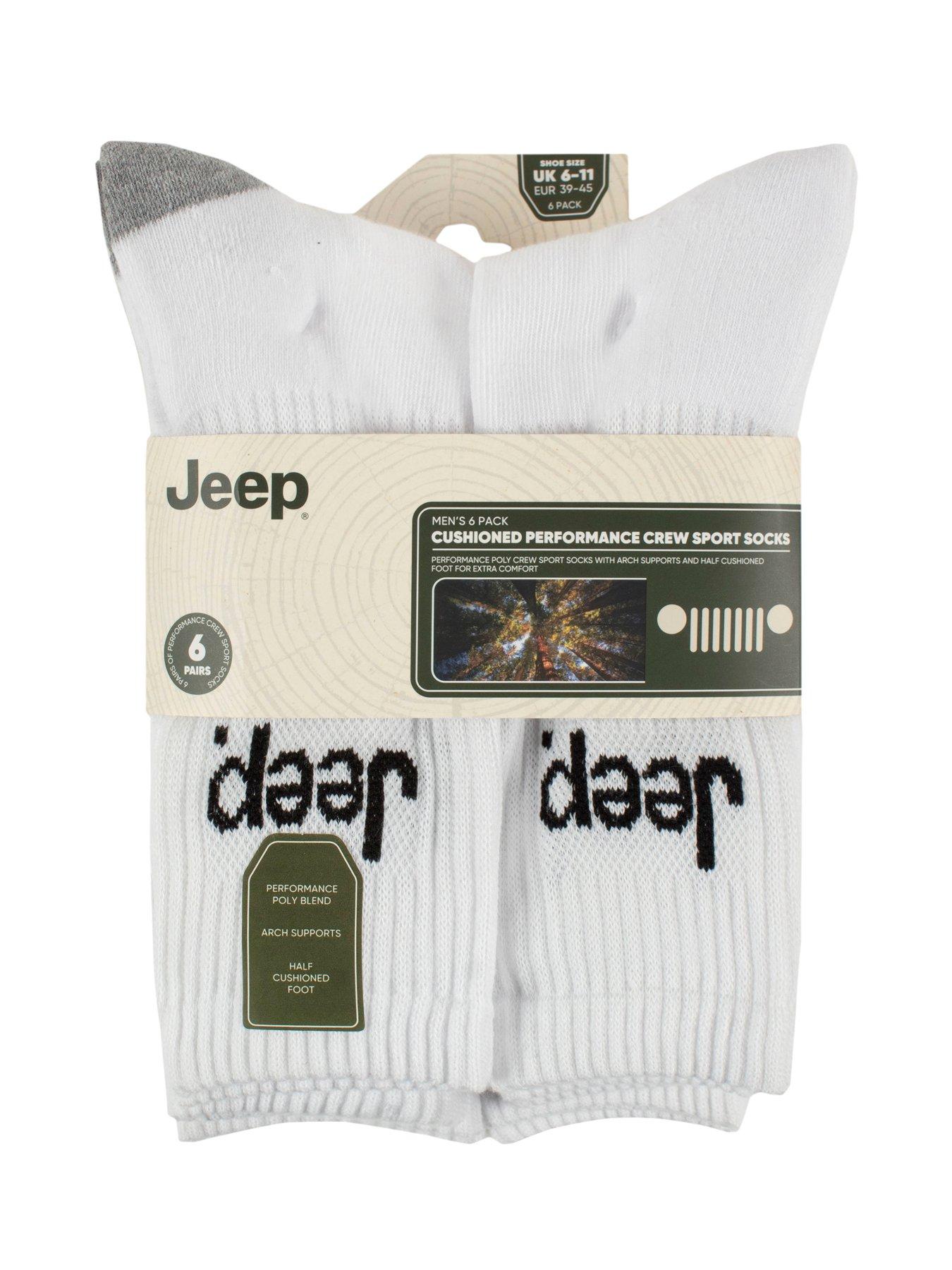 Image 2 of 2 of Jeep Sports Crew Socks 6 Pack - White