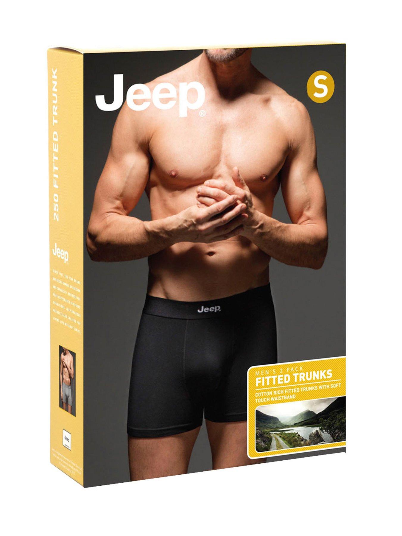 Image 2 of 3 of Jeep Plain Hipster Trunks 2 Pack - Black