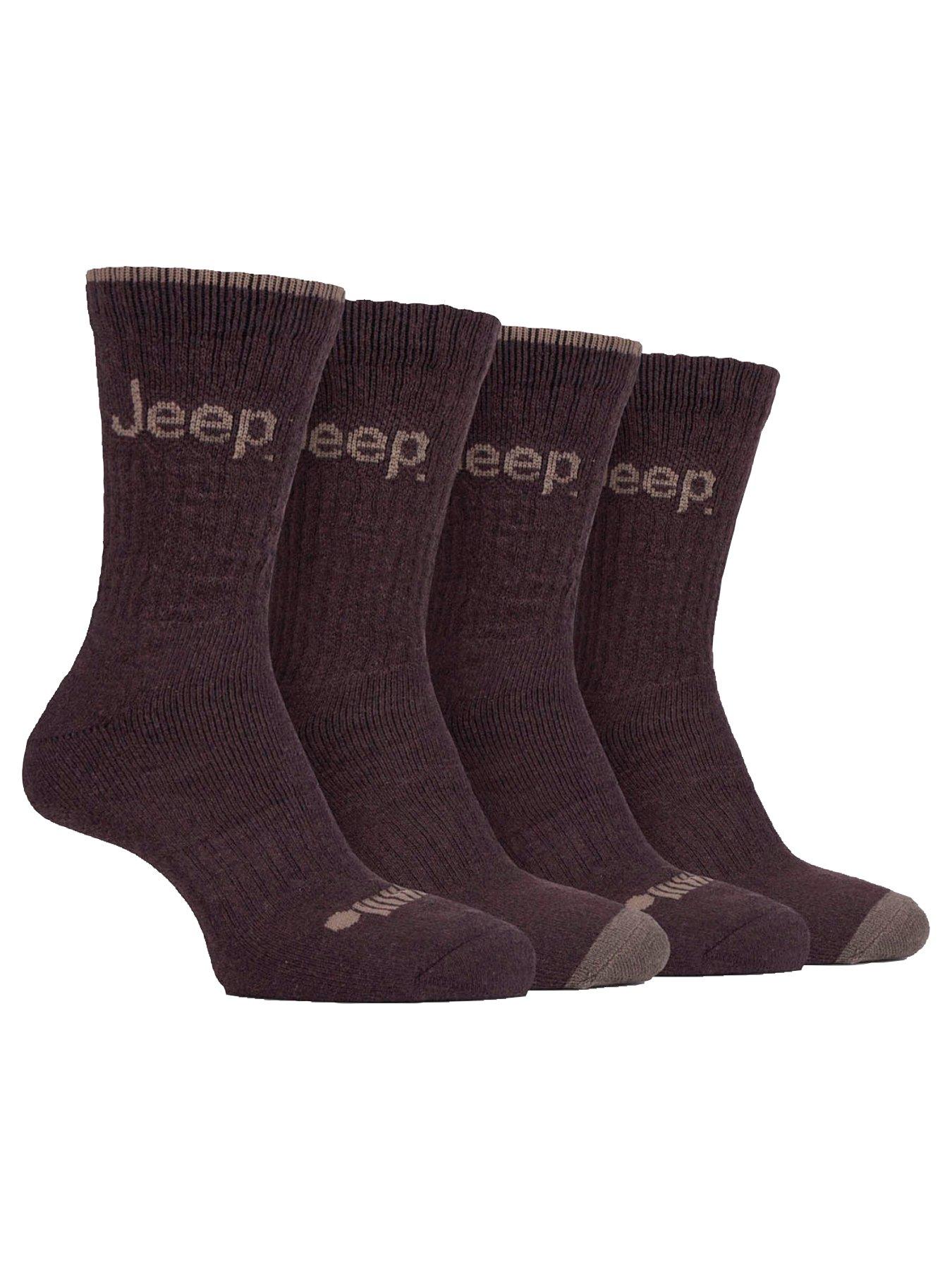 Image 1 of 2 of Jeep Performance Boot Crew Socks 4 Pack - Brown