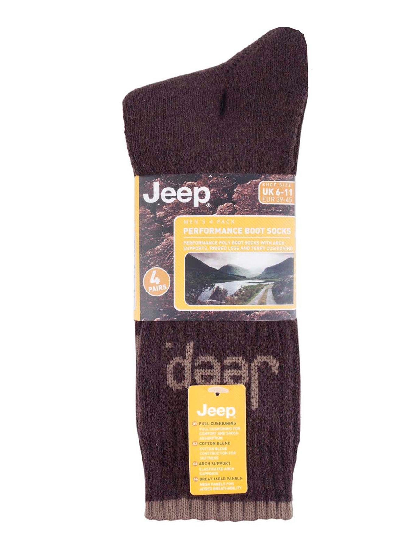 Image 2 of 2 of Jeep Performance Boot Crew Socks 4 Pack - Brown