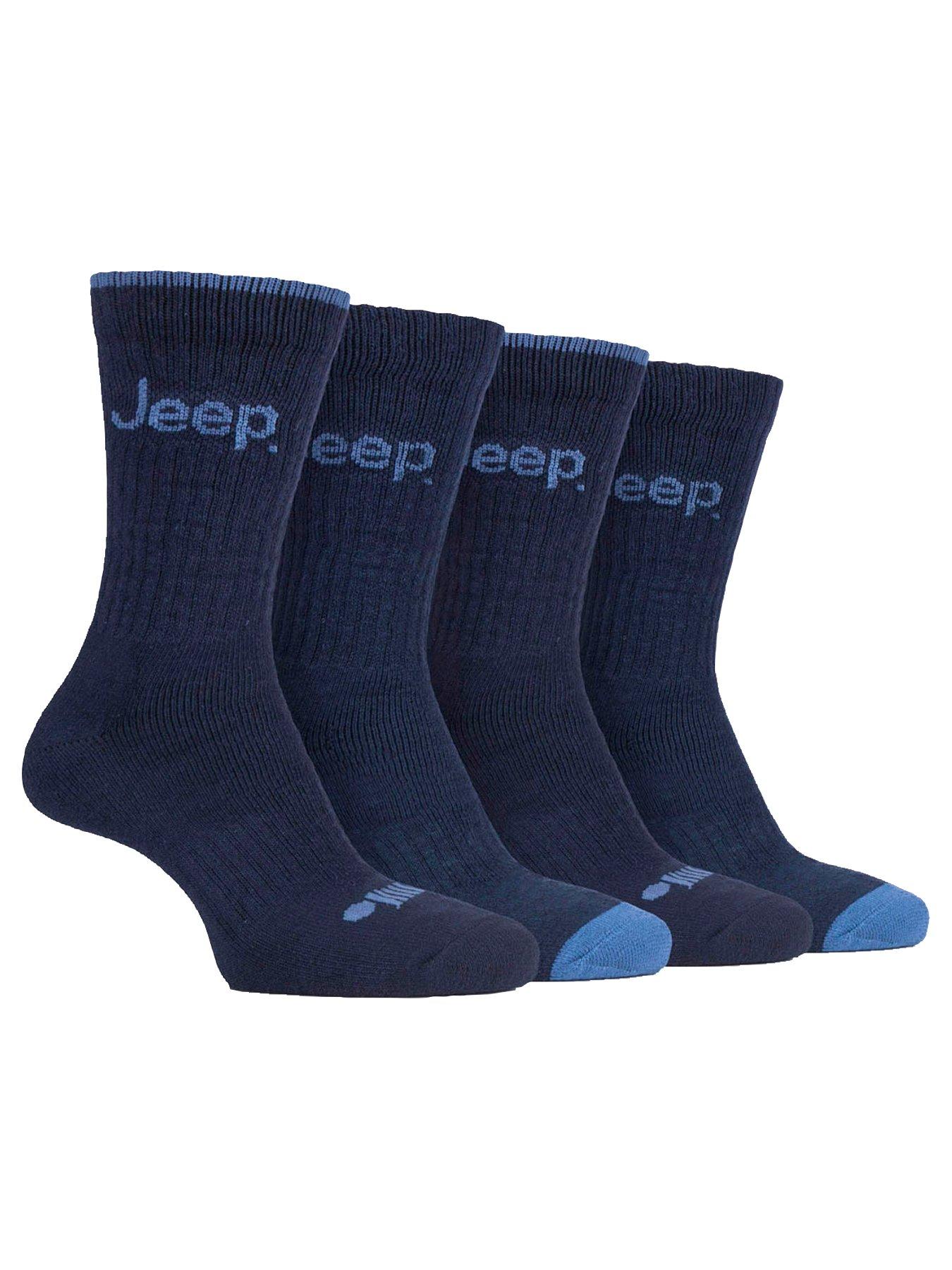 undefined Jeep Performance Boot Crew Socks 4 Pack - Blue