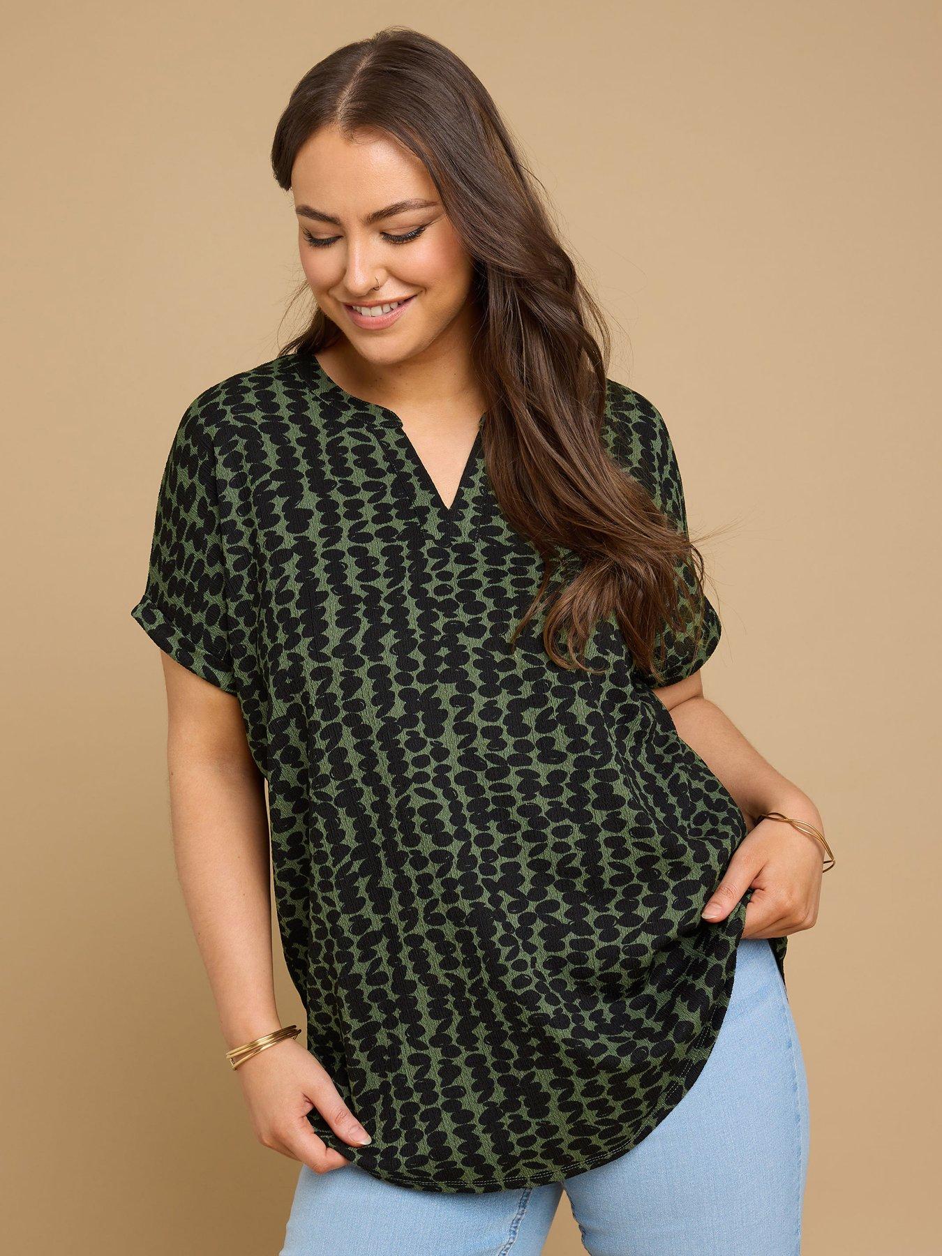  image of yours-curve-notch-neck-textured-top