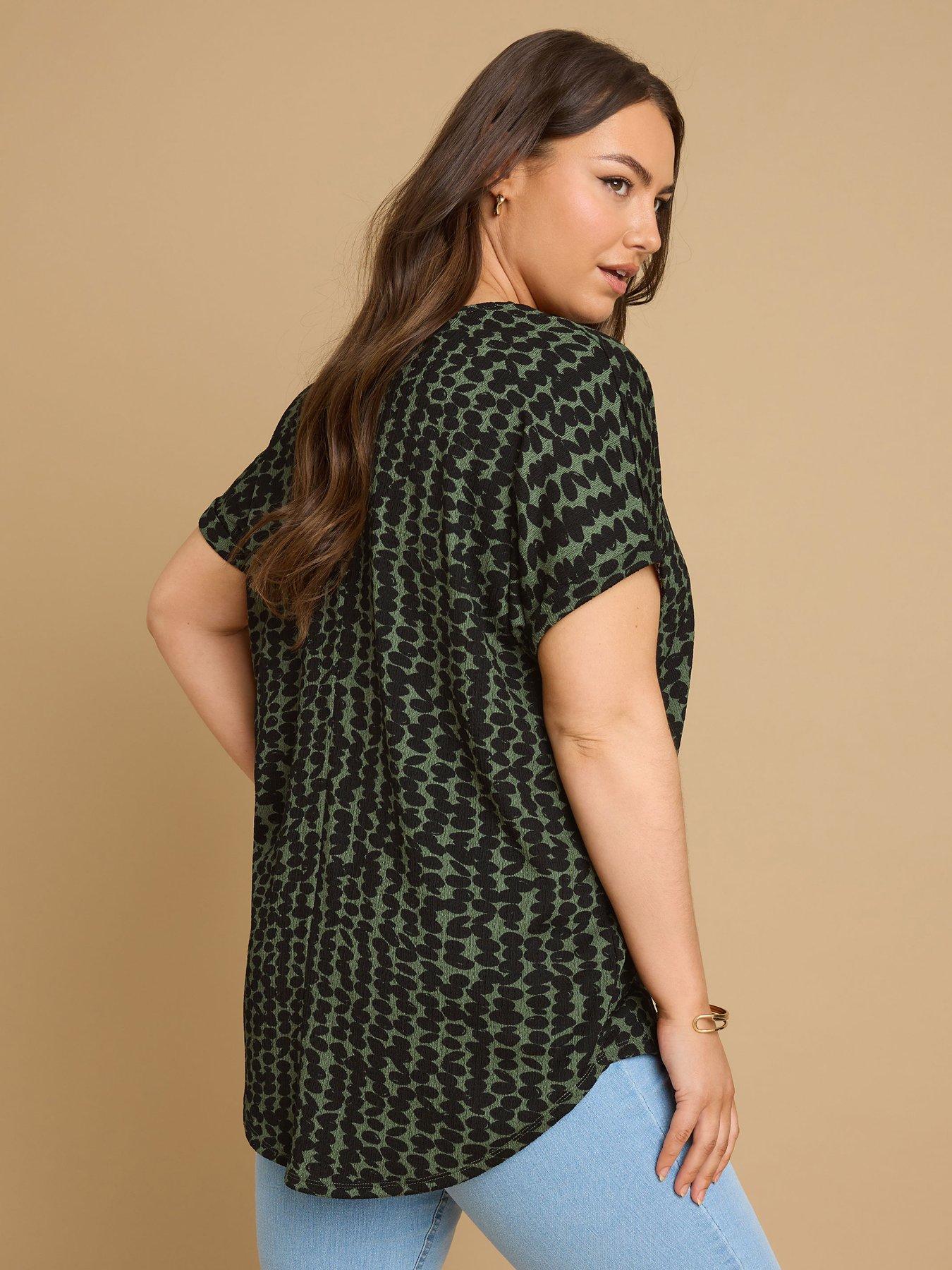  image of yours-curve-notch-neck-textured-top