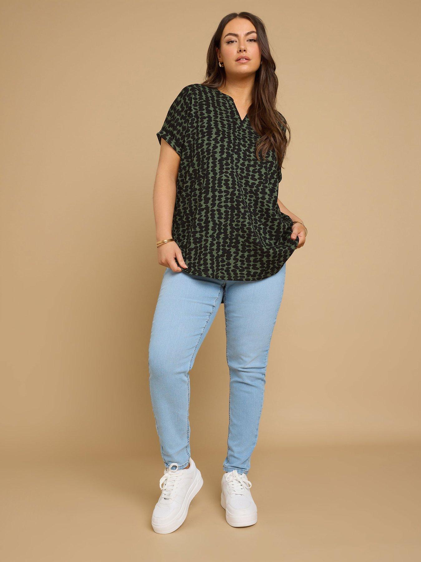  image of yours-curve-notch-neck-textured-top