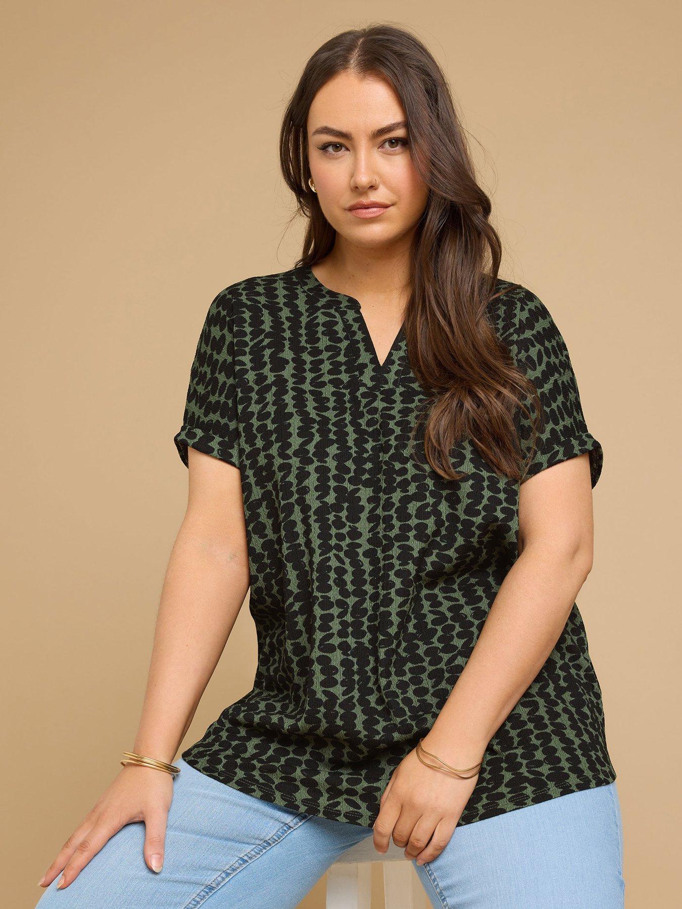  image of yours-curve-notch-neck-textured-top