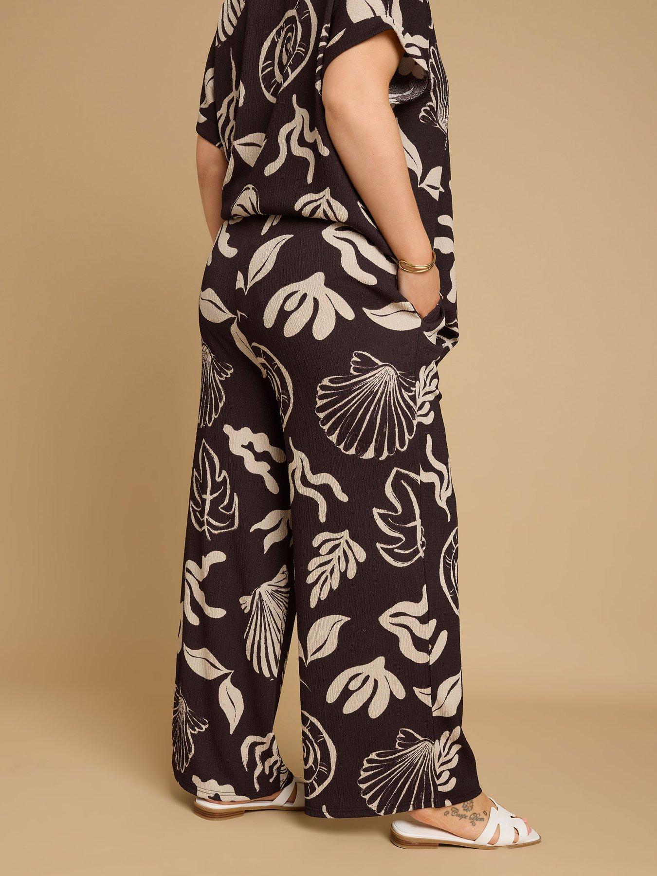  image of yours-curve-textured-wide-leg-trouser