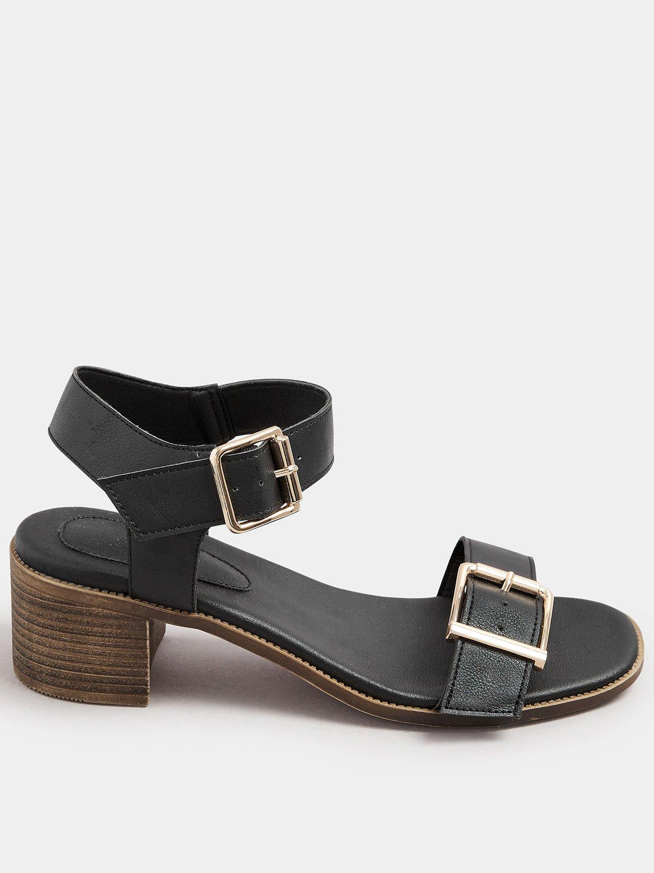 yours-extra-wide-fit-mid-block-buckle-sandal