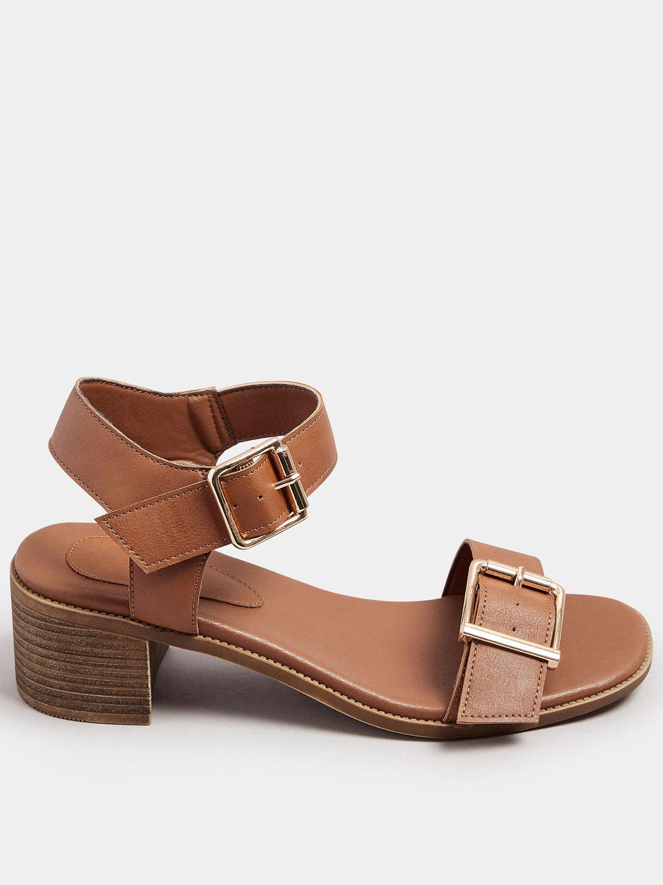 yours-extra-wide-fit-mid-block-buckle-sandal