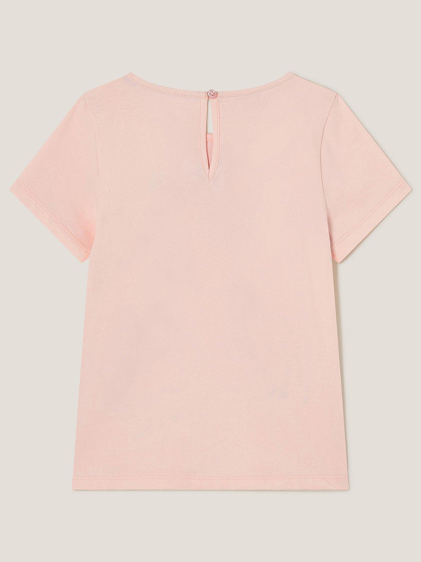  image of monsoon-girls-sequin-flying-unicorn-t-shirt-pink