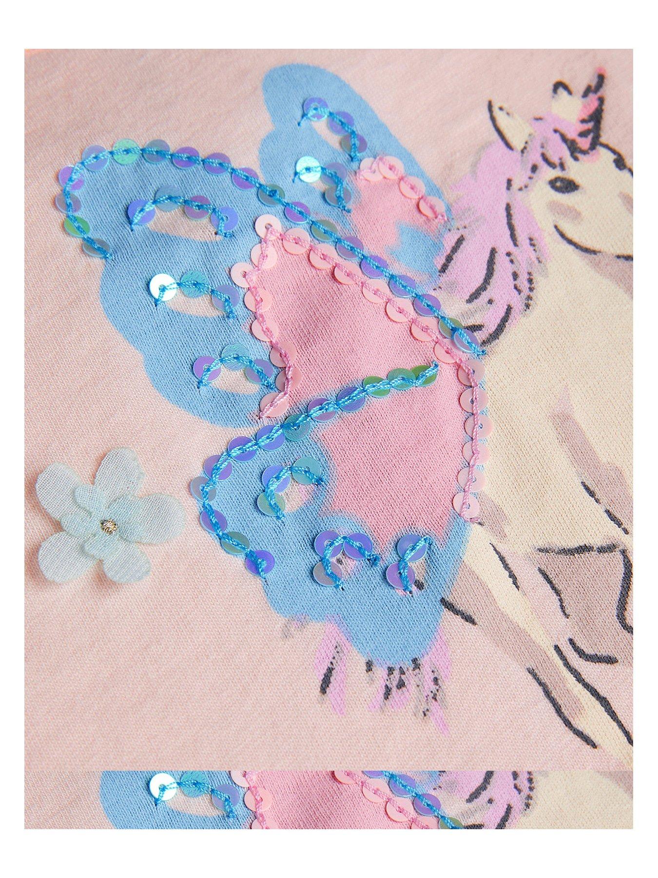  image of monsoon-girls-sequin-flying-unicorn-t-shirt-pink